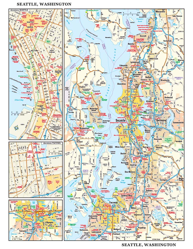 Seattle, WA Wall Map by GeoNova - MapSales