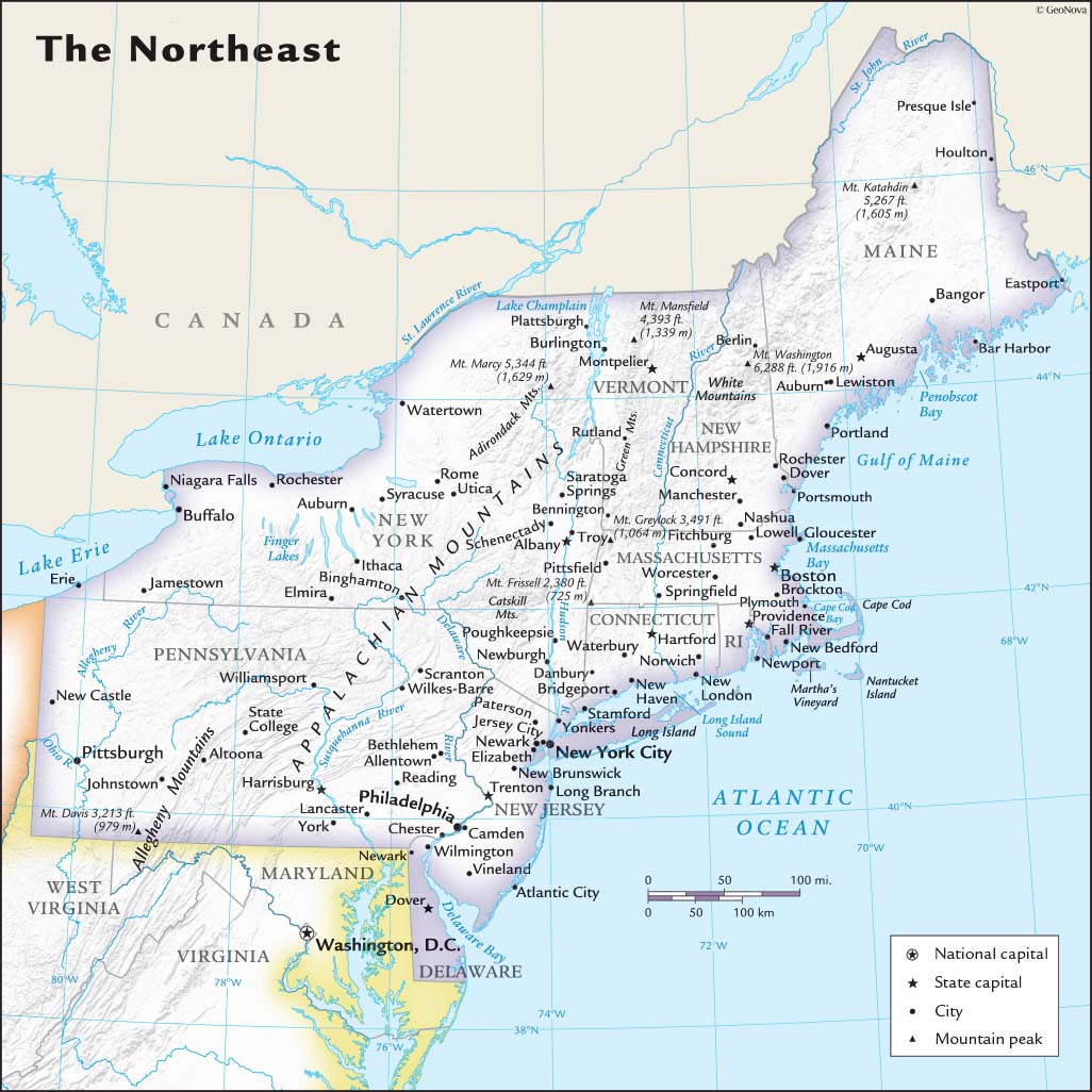 US Northeast Regional Wall Map by GeoNova