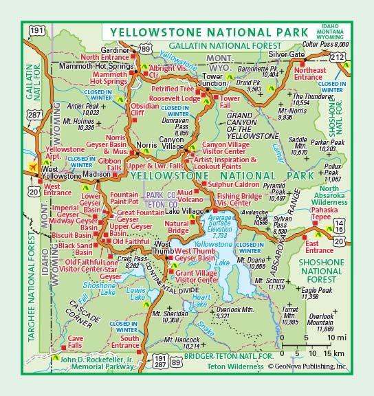 Yellowstone National Park Wall Map by GeoNova - MapSales