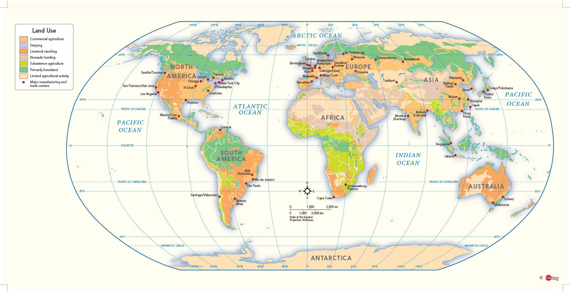 World Land Use Wall Map by GeoNova - MapSales