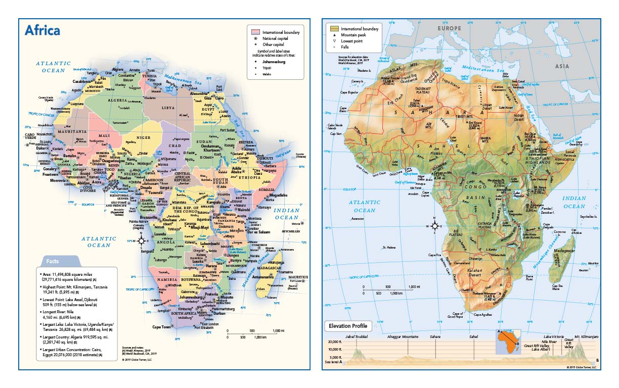 Africa Physical Wall Map By Outlook Maps Mapsales Images 7876