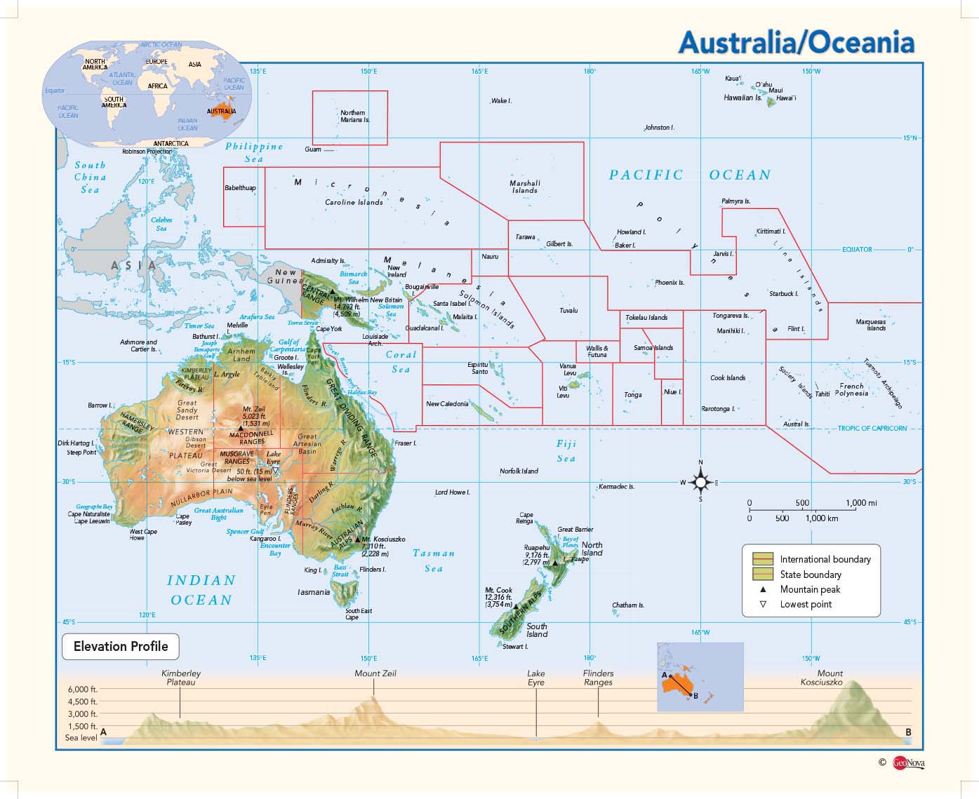 Printable Physical Map Of Australia   Australia Physical May07 