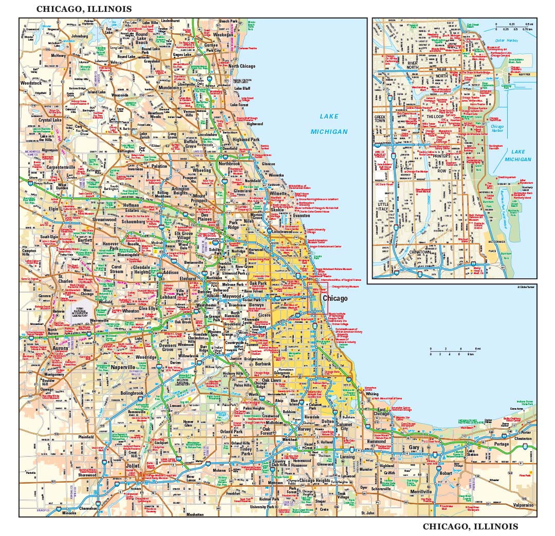 Chicago, IL Wall Map by GeoNova - MapSales