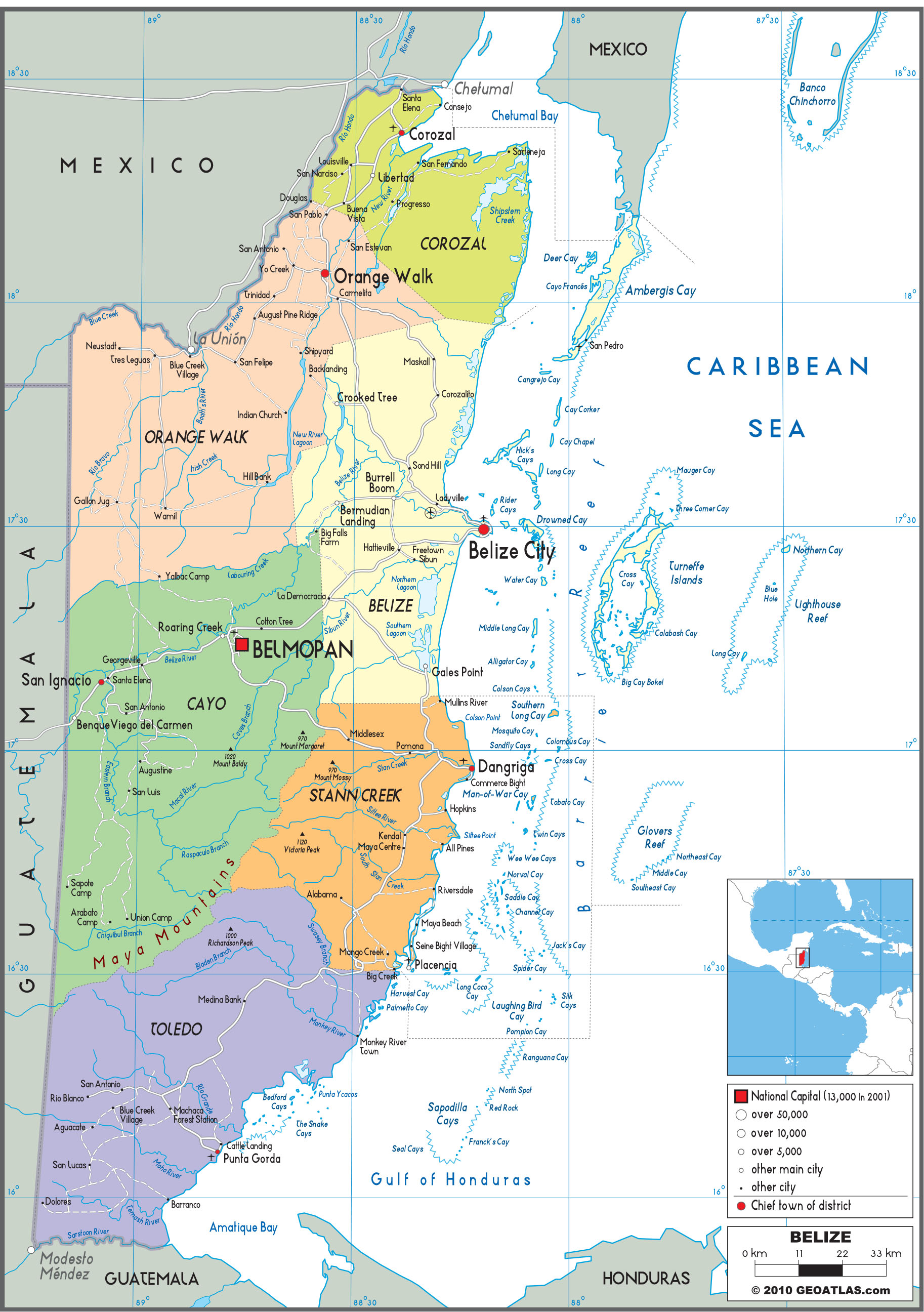 Belize Political Wall Map By GraphiOgre MapSales   BELIZEpol 