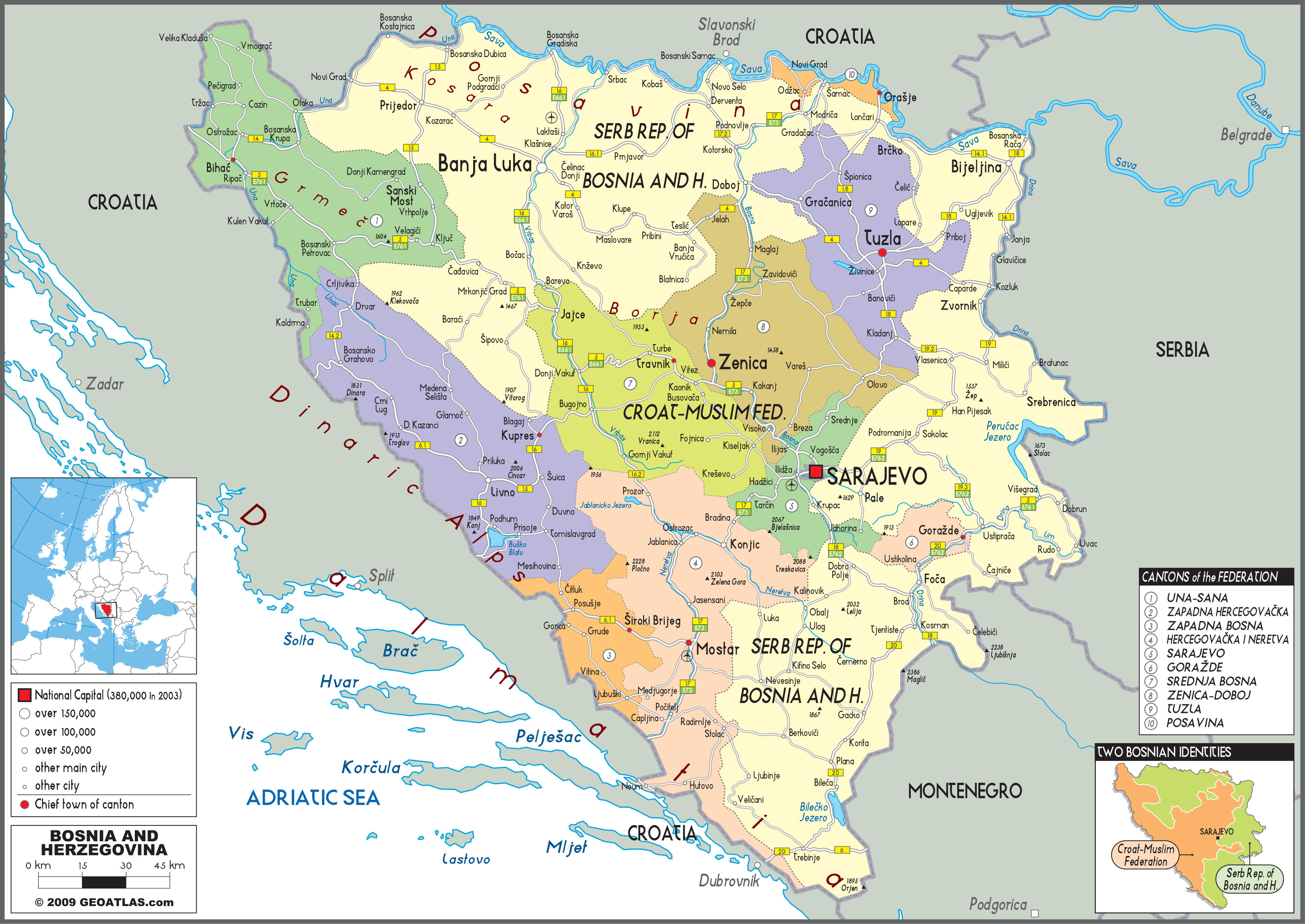 Bosnia Political Wall Map By GraphiOgre MapSales   BOSNIApol 