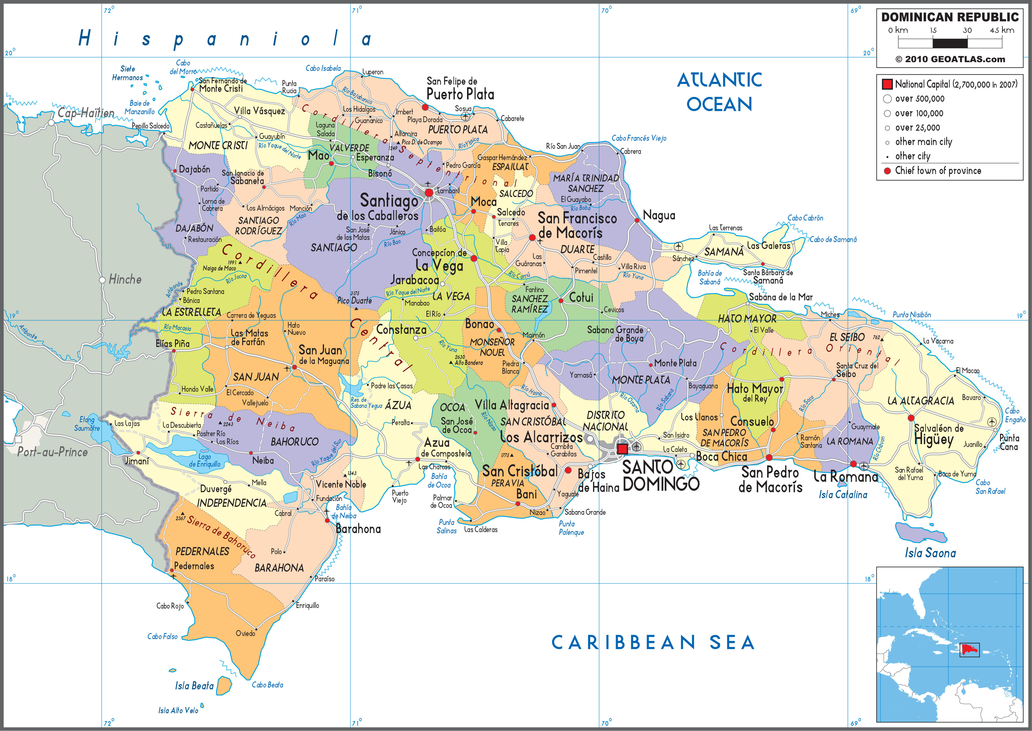 Dominican Republic Political Wall Map by GraphiOgre - MapSales