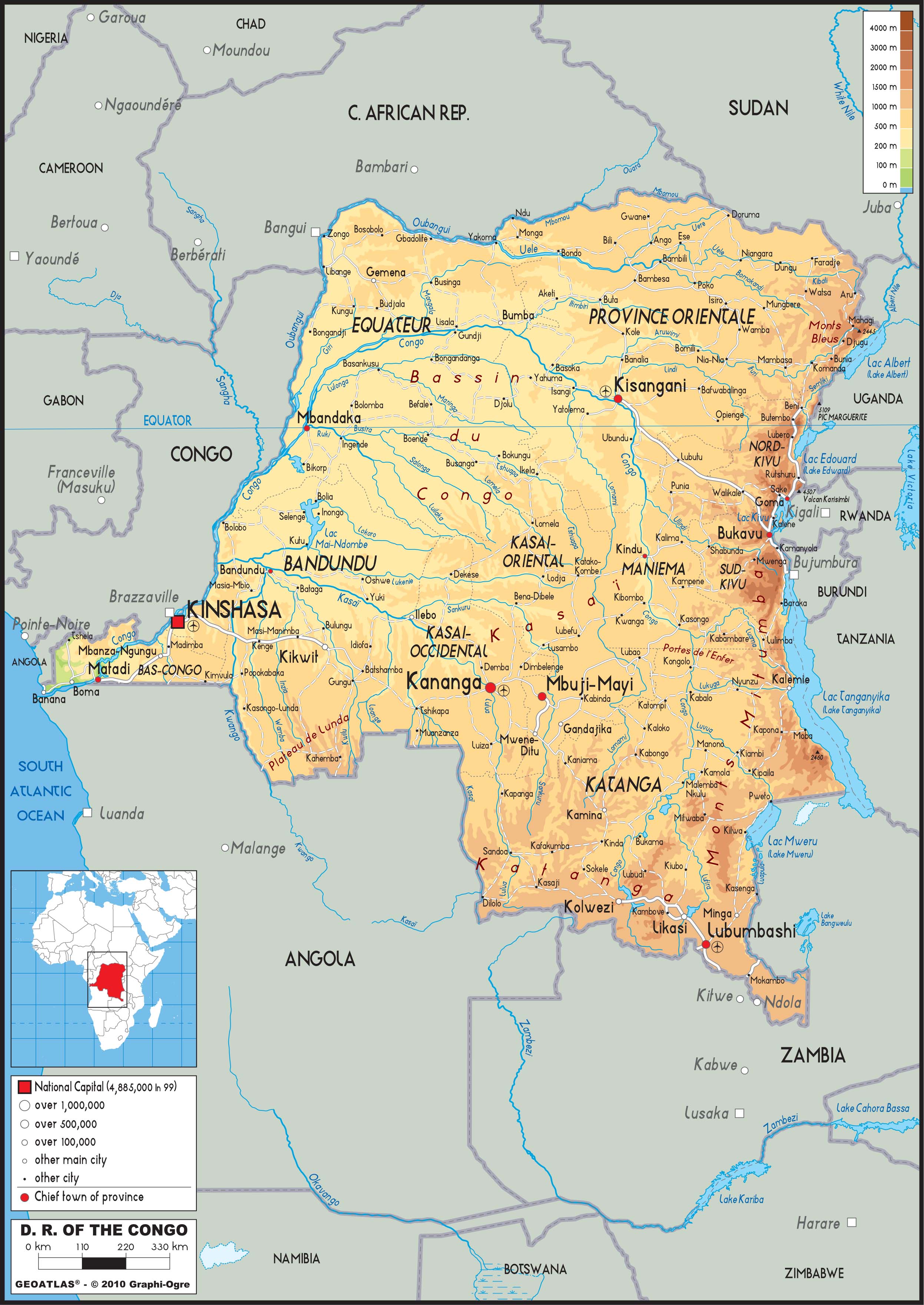 Congo Dem Rep Physical Map Eps Illustrator Map Vector - vrogue.co