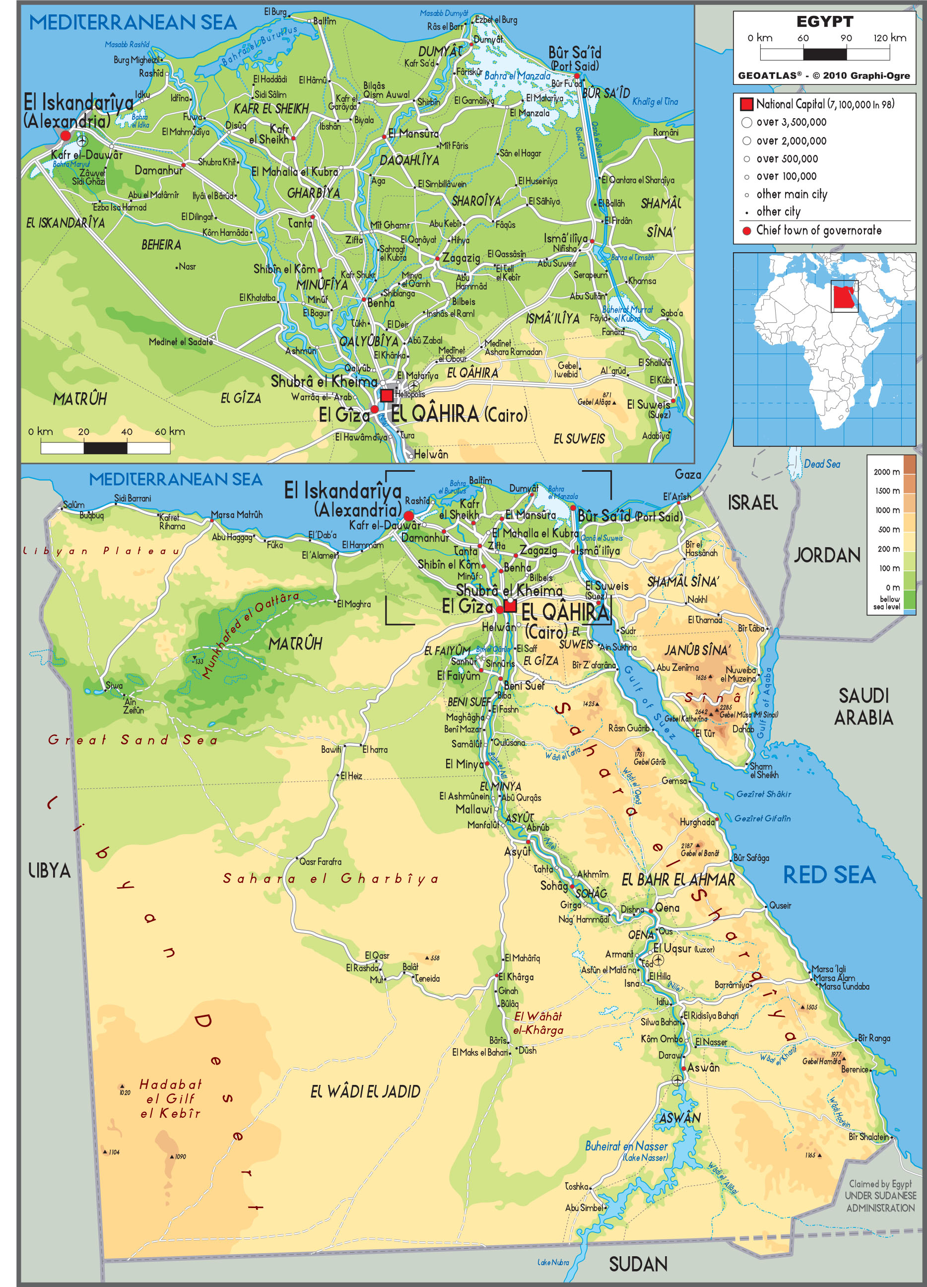 Physical Map Of Egypt - United States Map