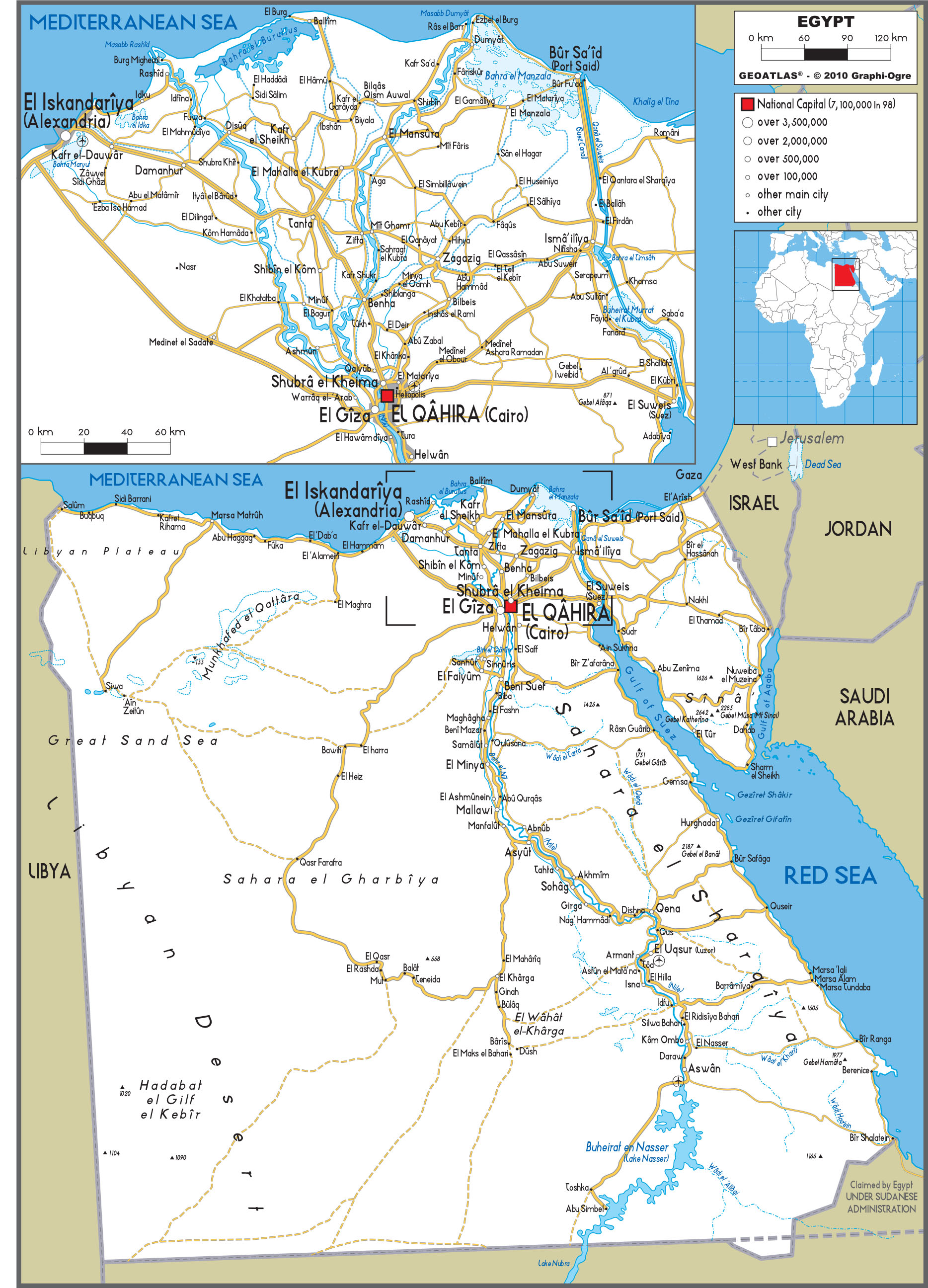 Egypt Physical Wall Map By Graphiogre Mapsales | Images and Photos finder