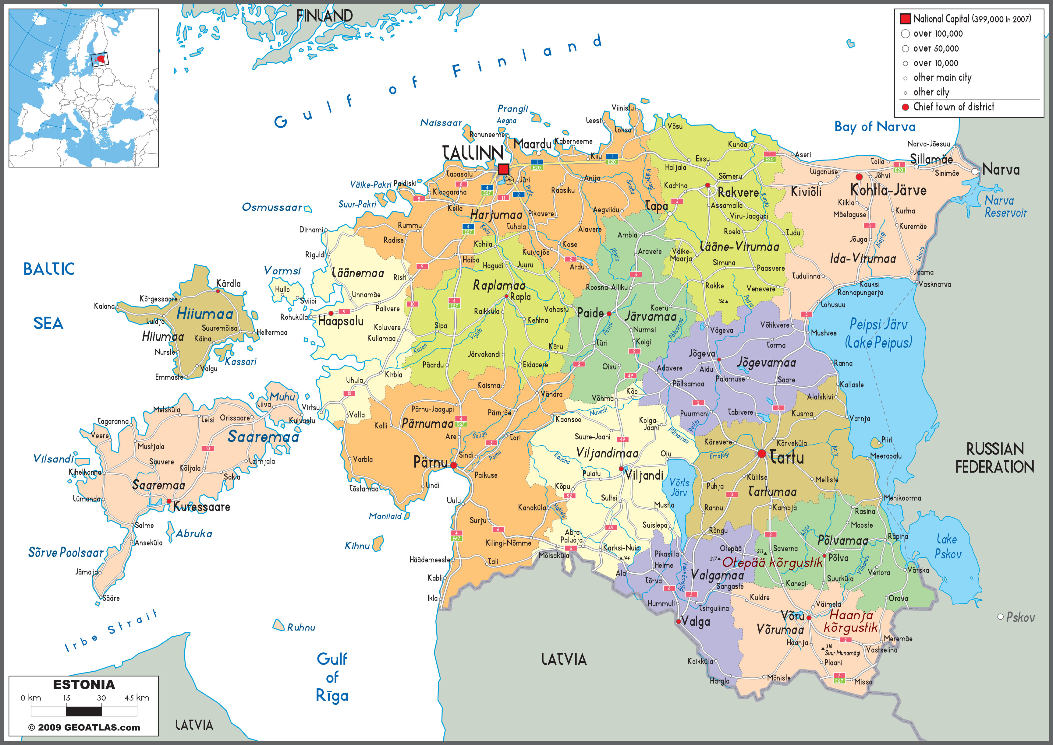 Estonia Political Wall Map By GraphiOgre MapSales   ESTONIApol 