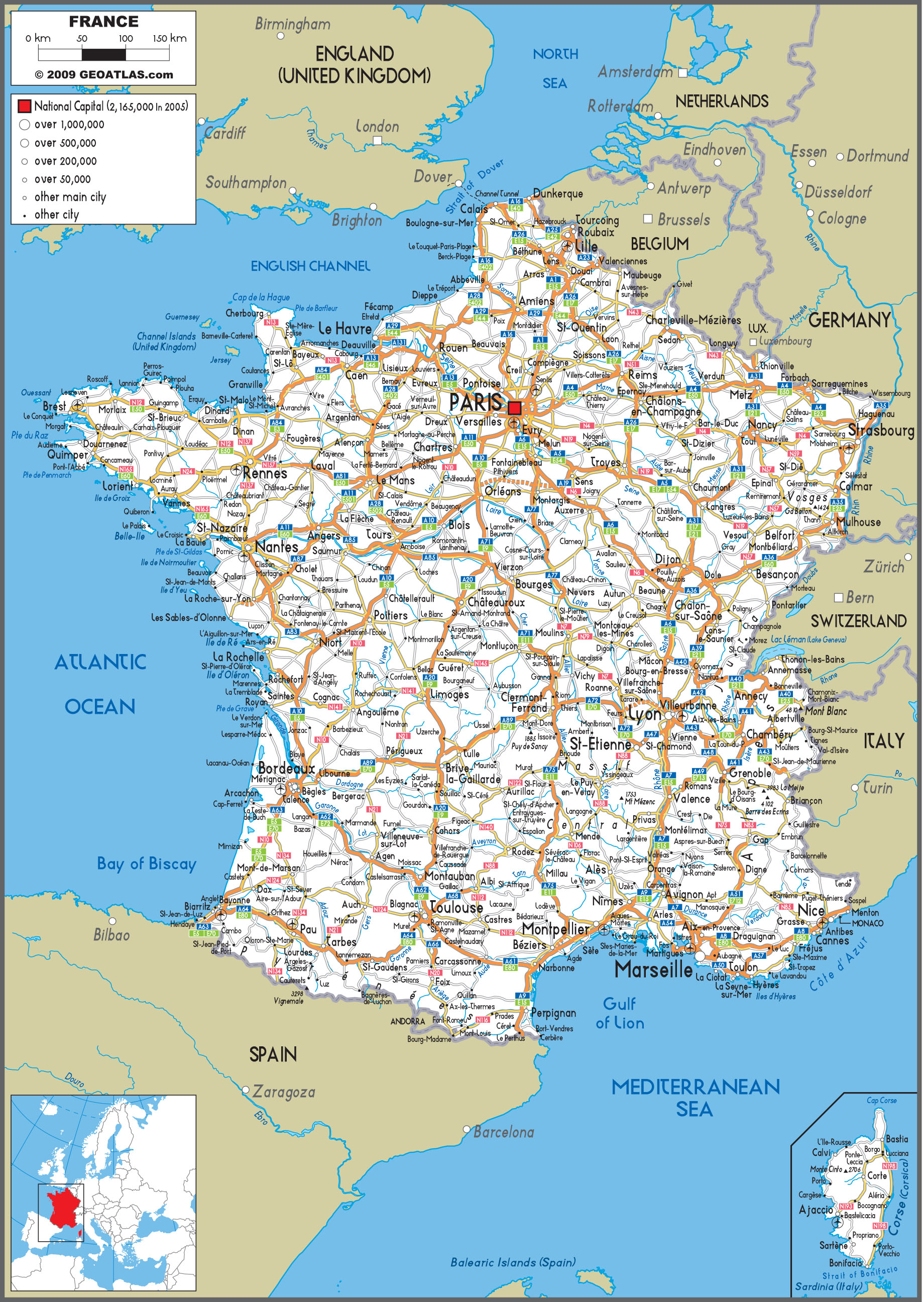 France Road Wall Map by GraphiOgre - MapSales