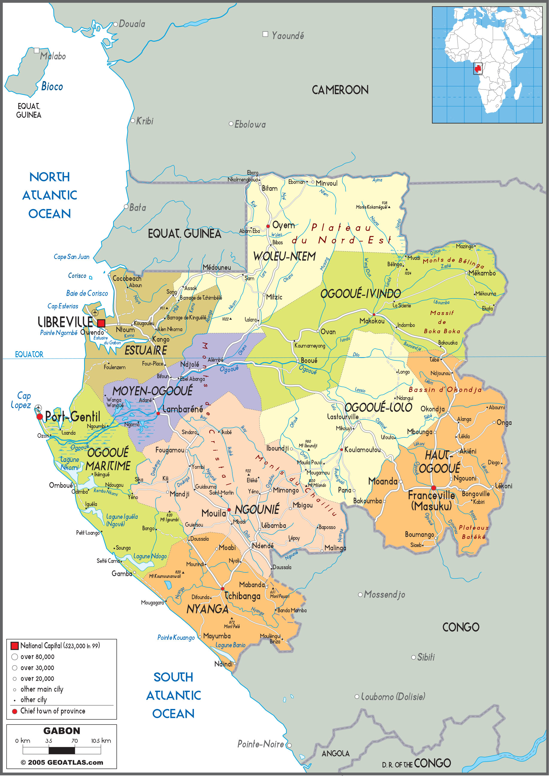 Gabon Political Wall Map By GraphiOgre MapSales   GABONpol 