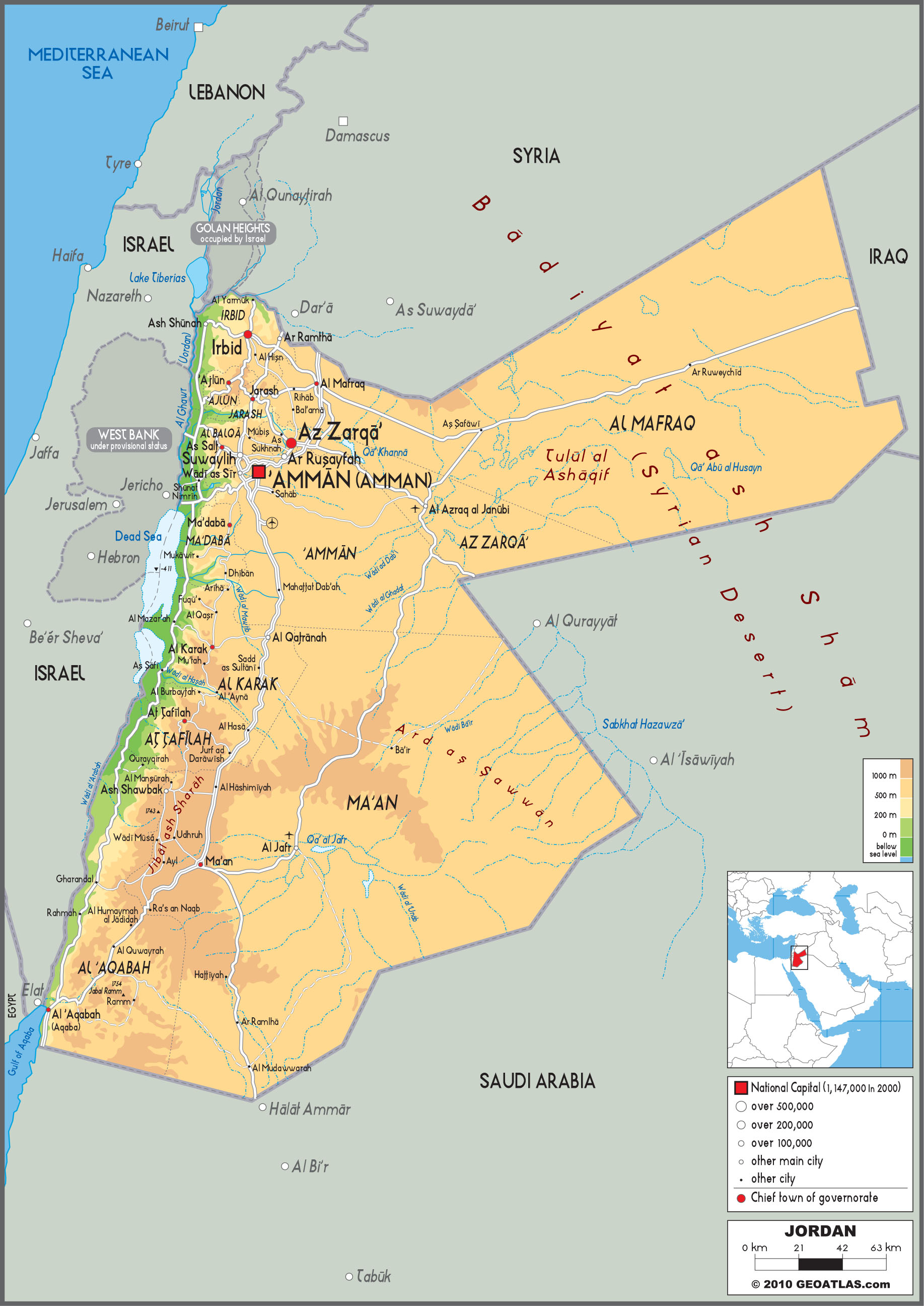 Detailed Map Of Jordan