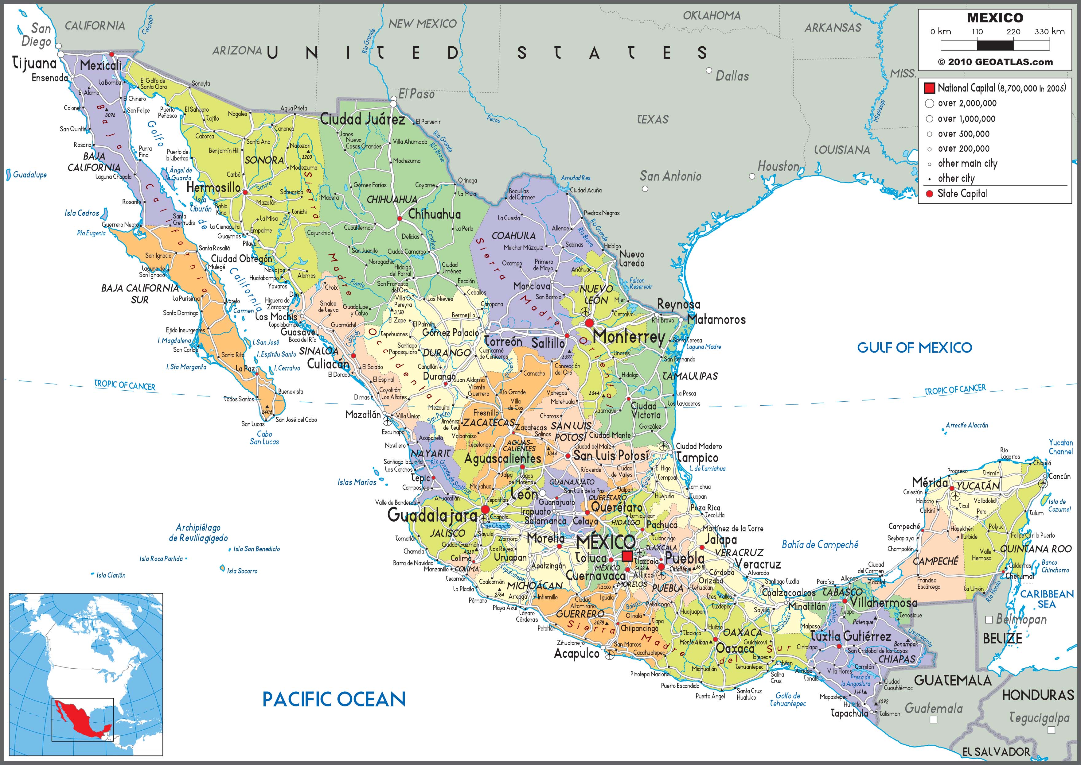 Mexico Political Wall Map by GraphiOgre - MapSales