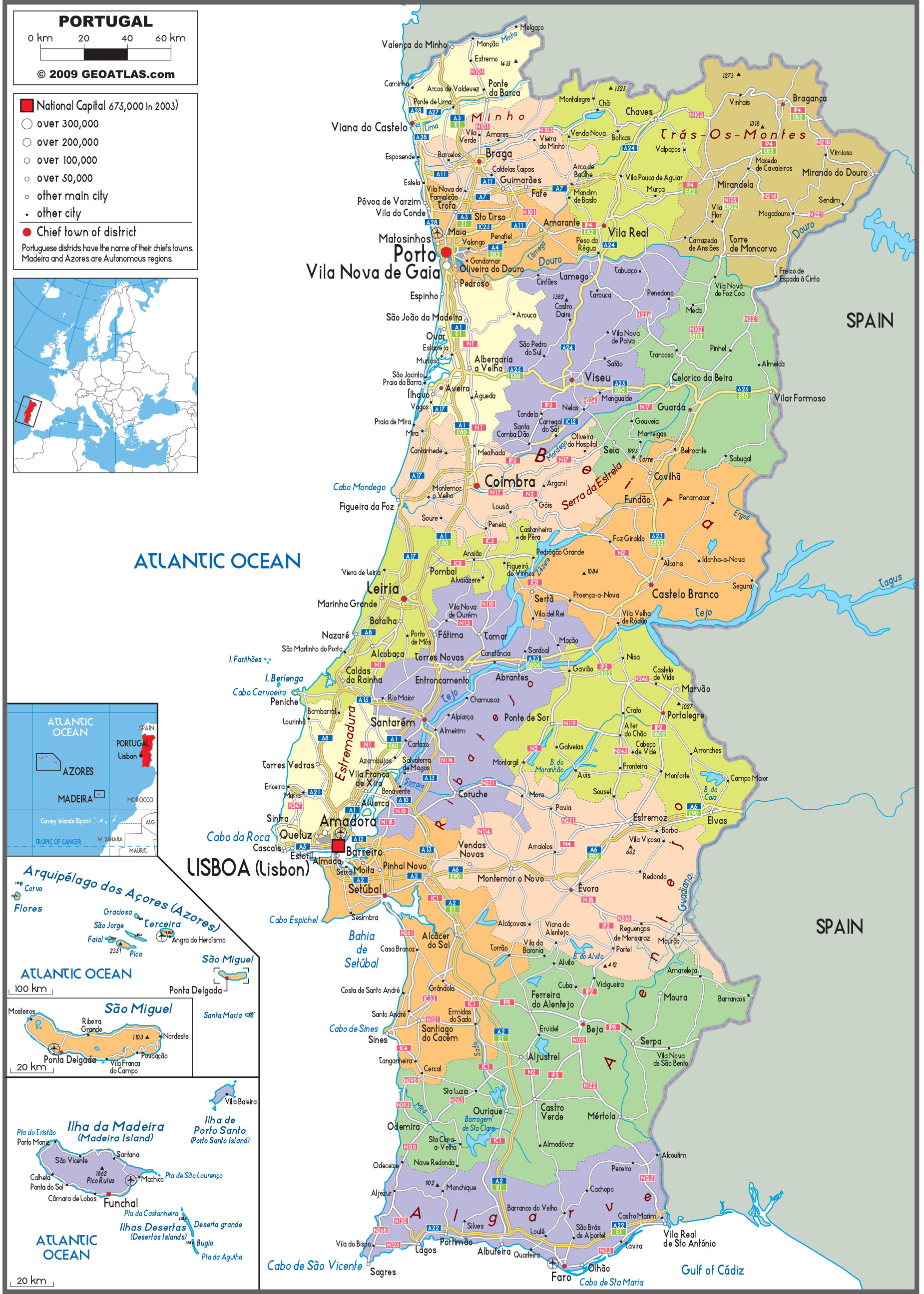 Portugal Political Wall Map by GraphiOgre - MapSales