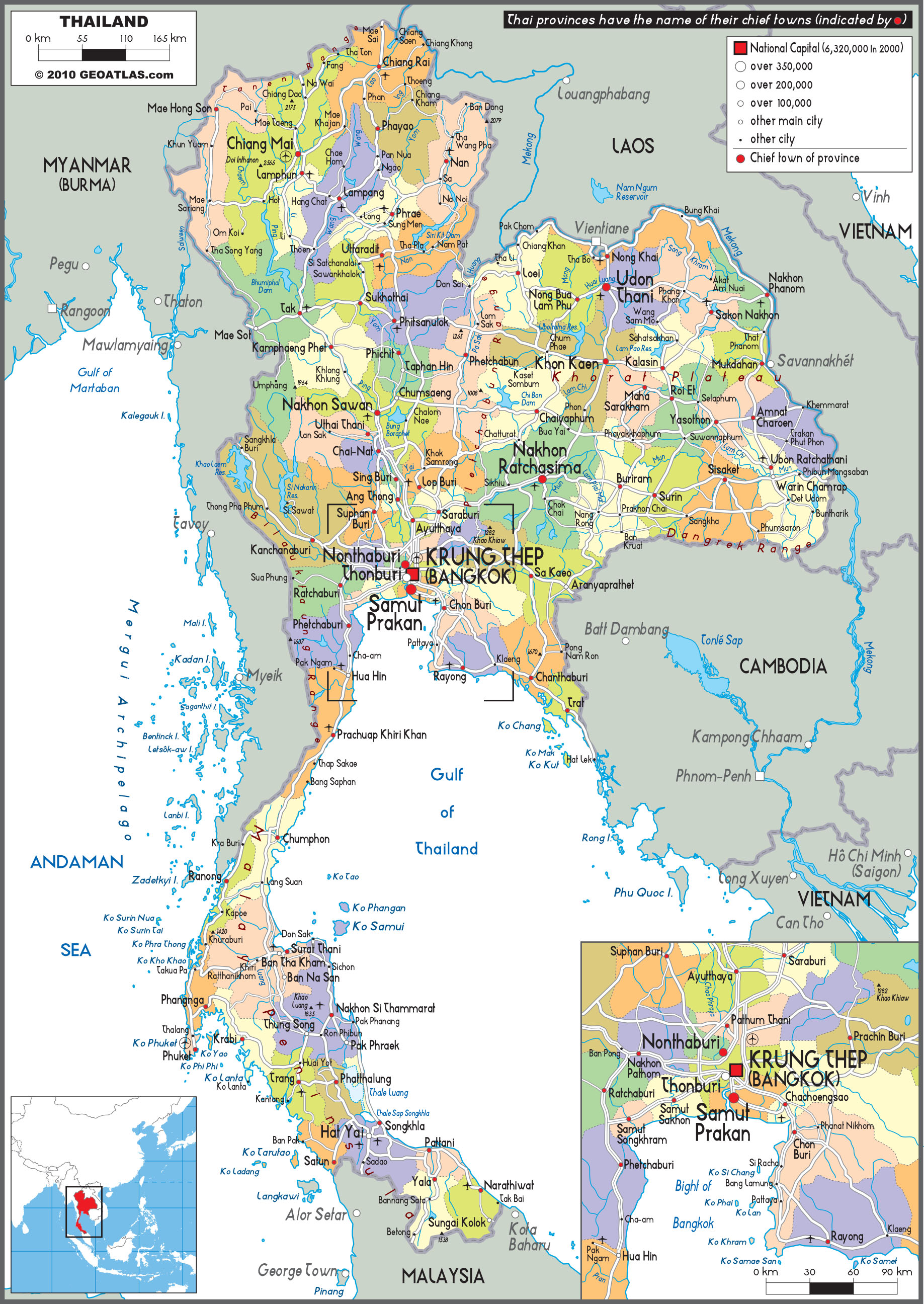 Thailand Road Wall Map By Graphiogre Mapsales - Vrogue.co