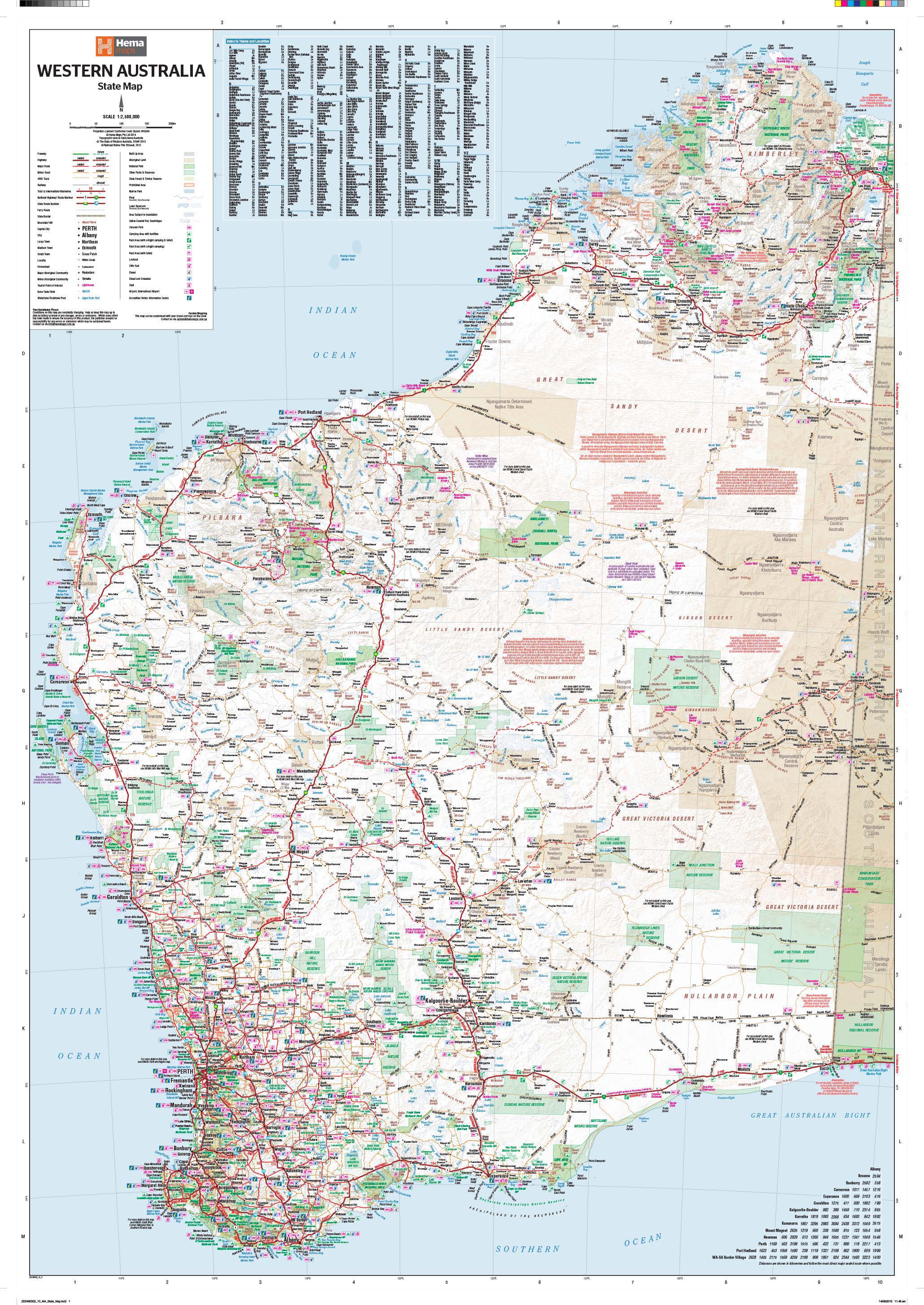 Western Australia Wall Map by Hema Maps - MapSales