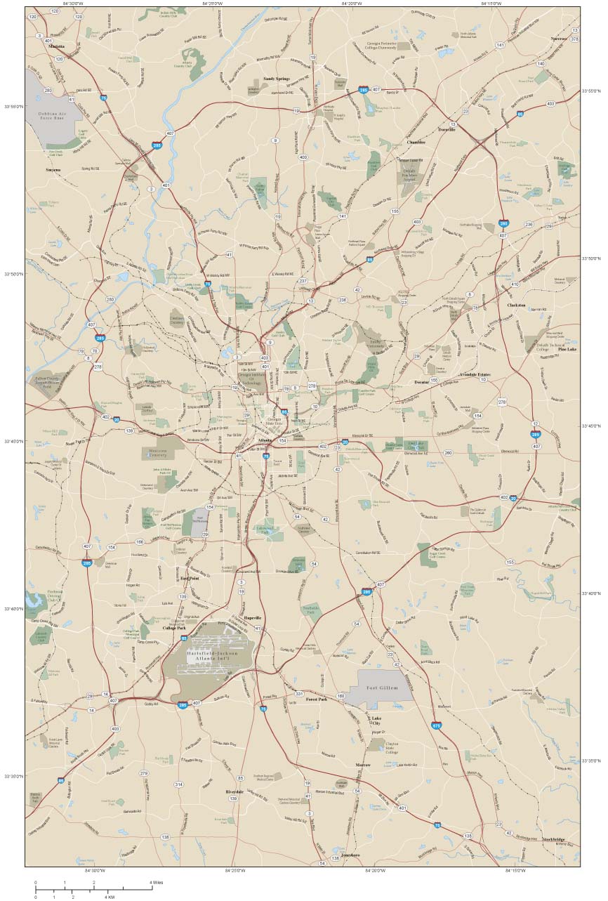 Metro Atlanta Map With Counties 9098