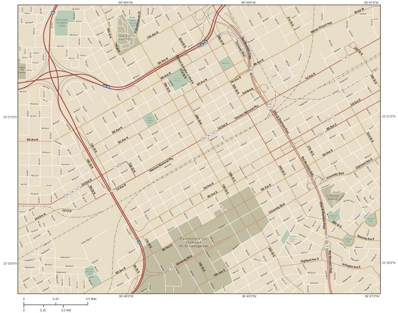 Birmingham Downtown Wall Map By Map Resources Mapsales - Bank2home.com