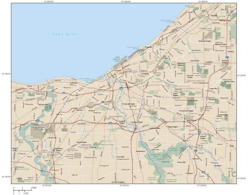 Cleveland Metro Area Wall Map by Map Resources - MapSales