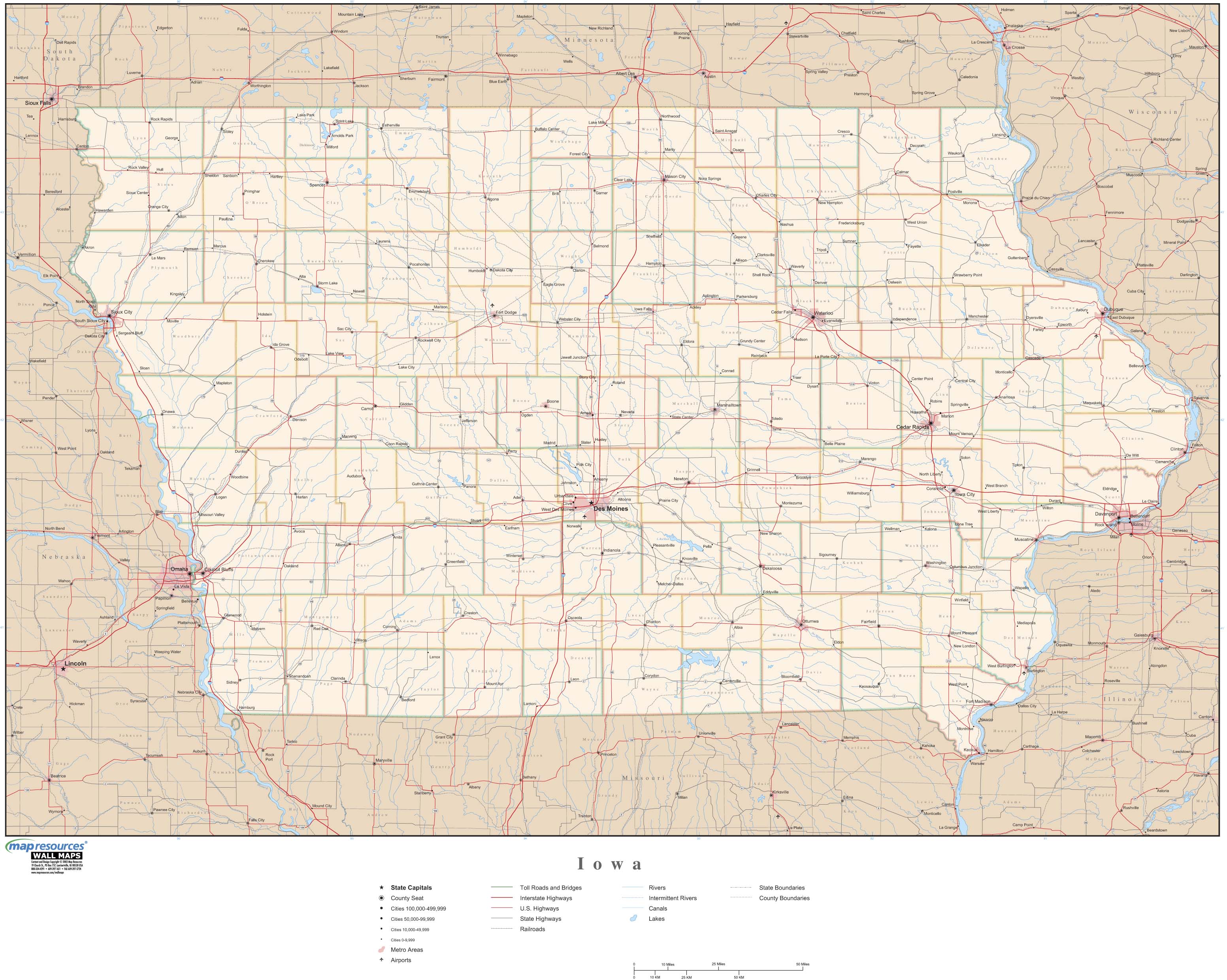 Road Map Of Eastern Iowa