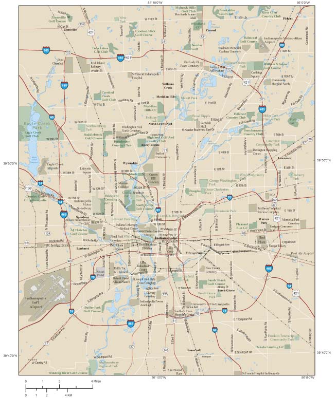 Indianapolis Metro Area Wall Map by Map Resources - MapSales