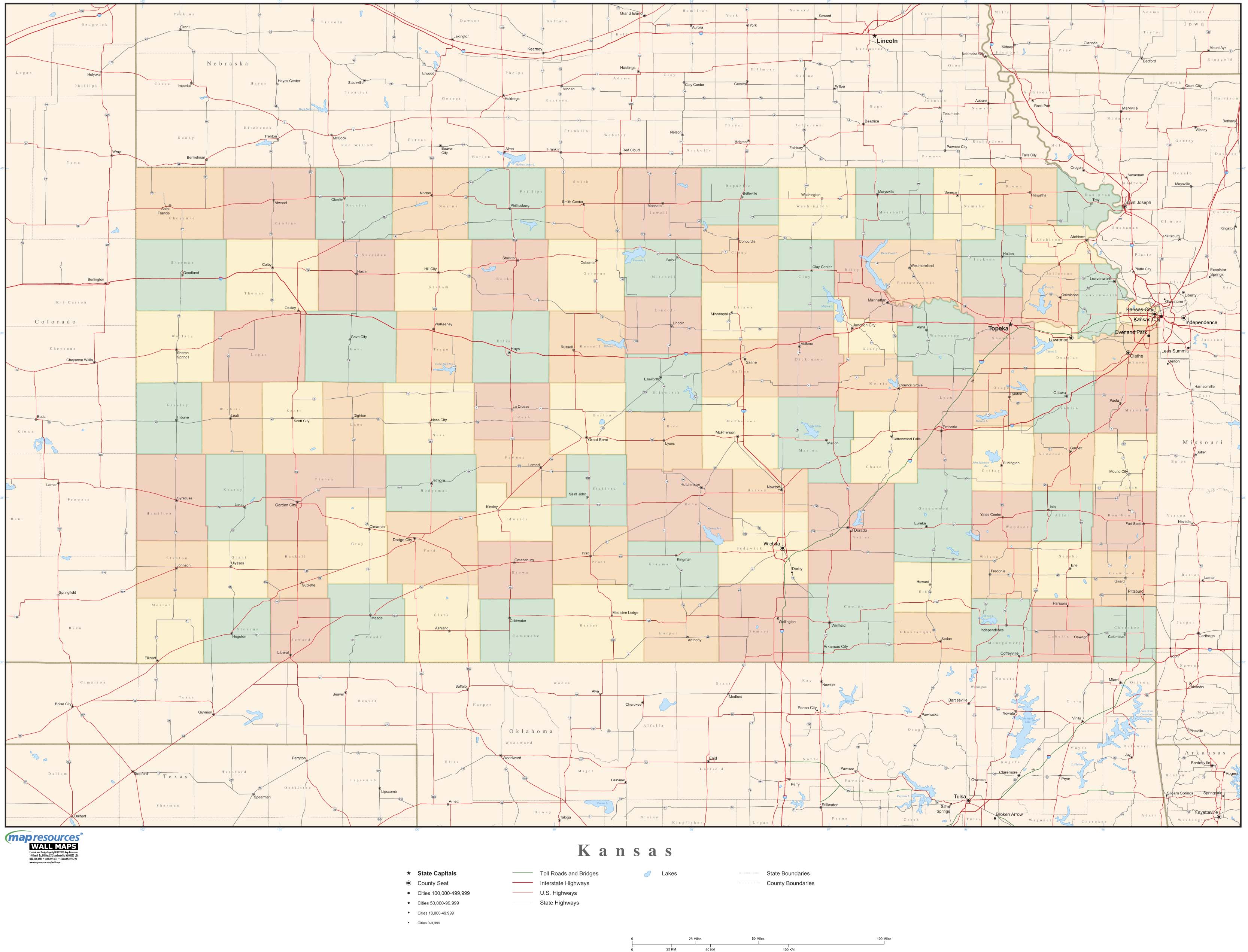 County Map For Kansas