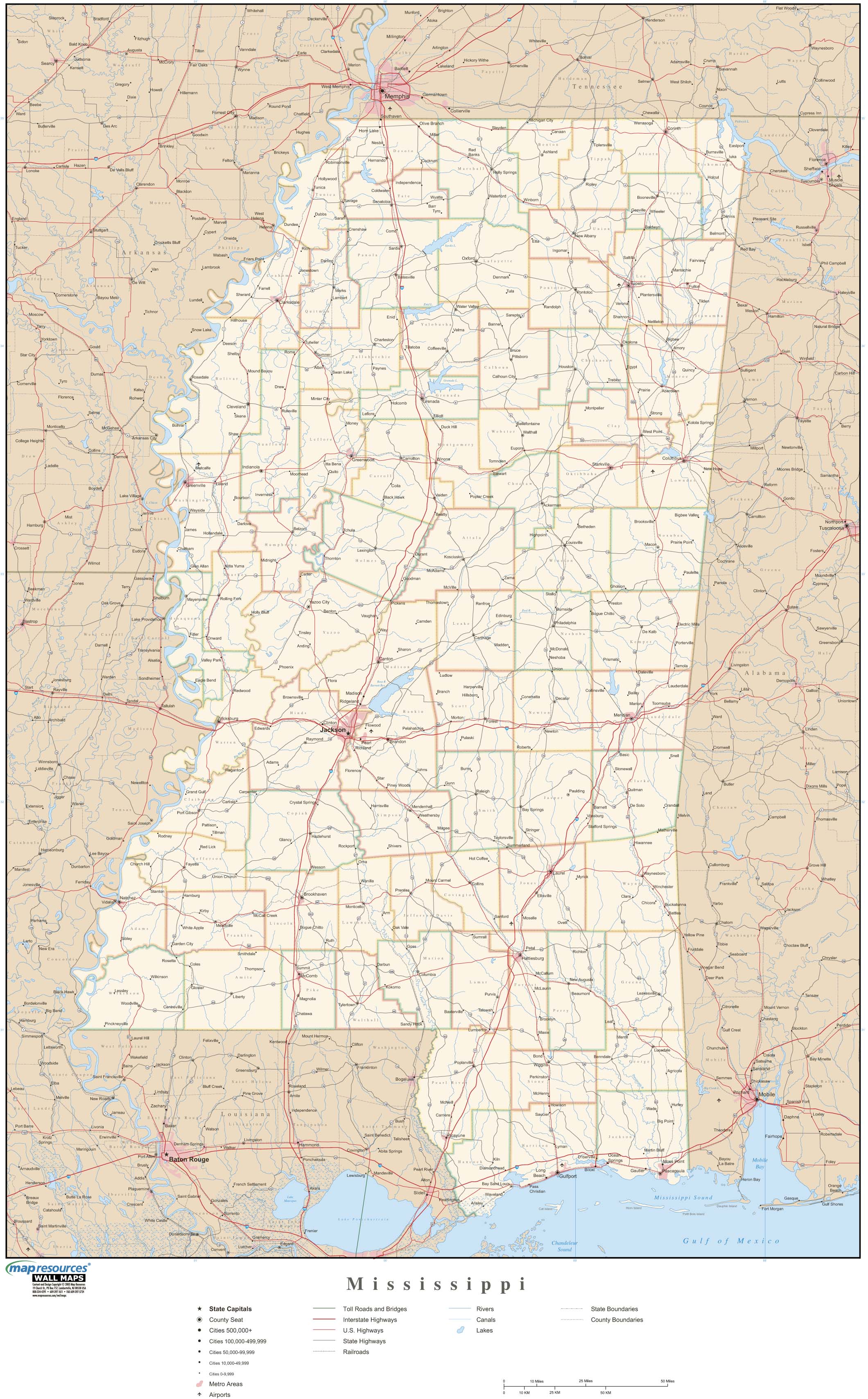 Road Map Of Ms