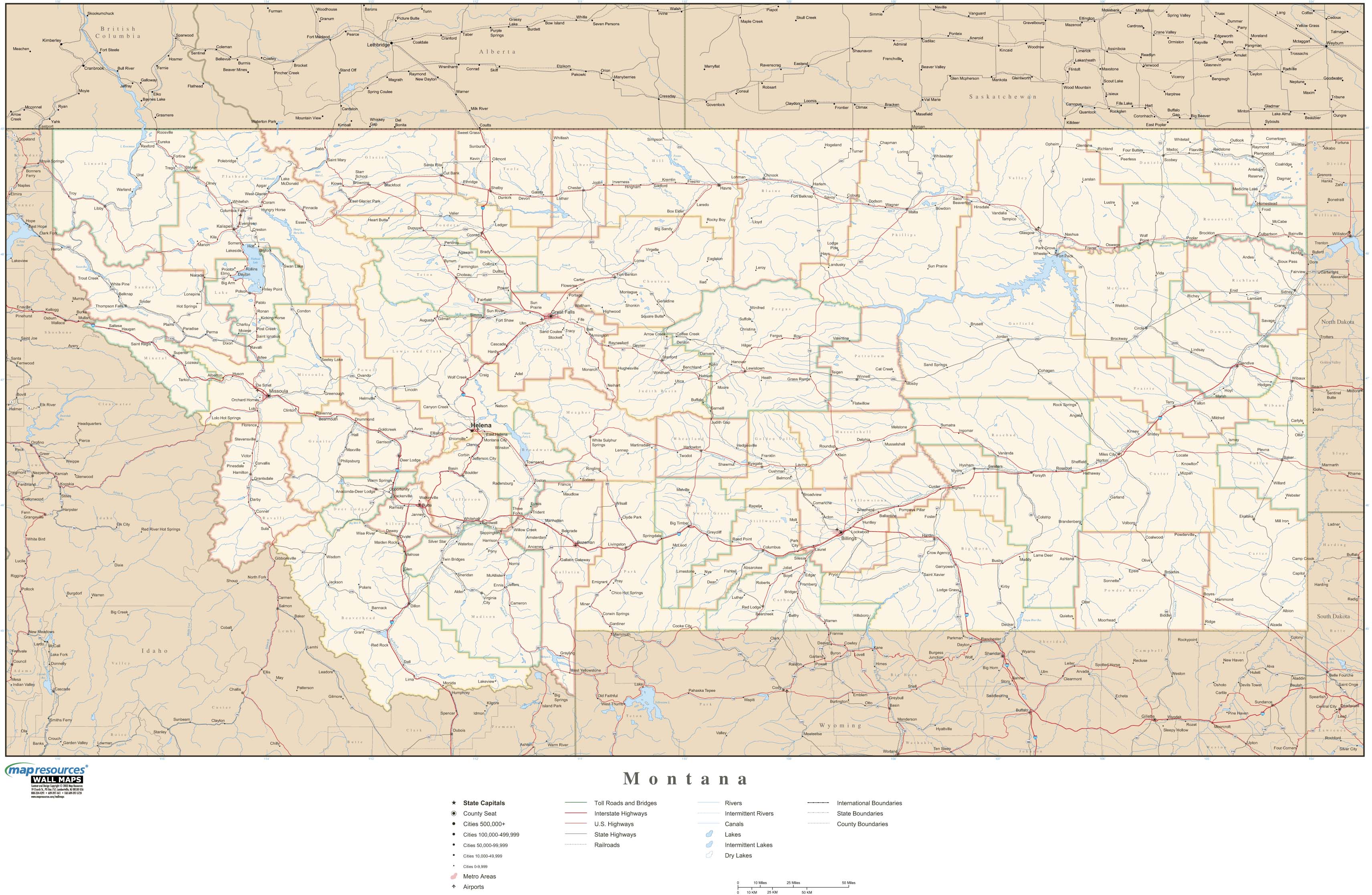 Printable Highway Map Of Montana