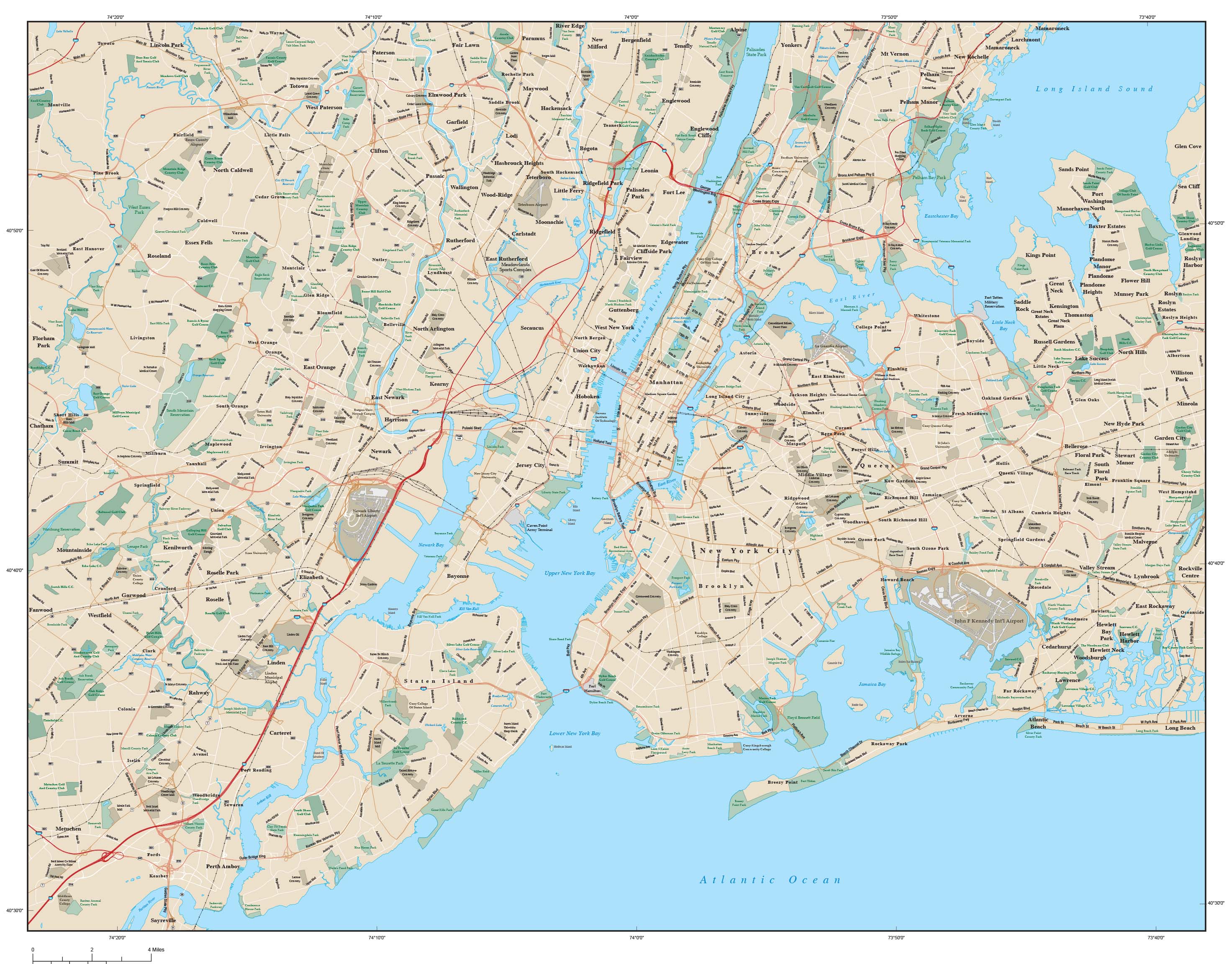 New York City Metro Area Wall Map by Map Resources - MapSales