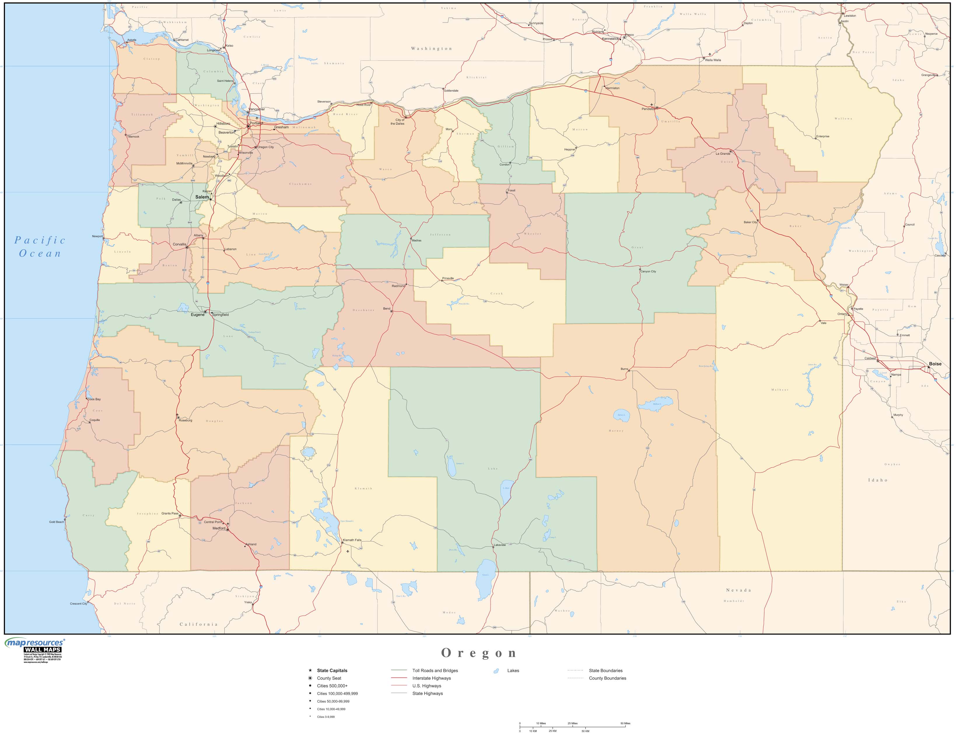 Oregon Political Map By County