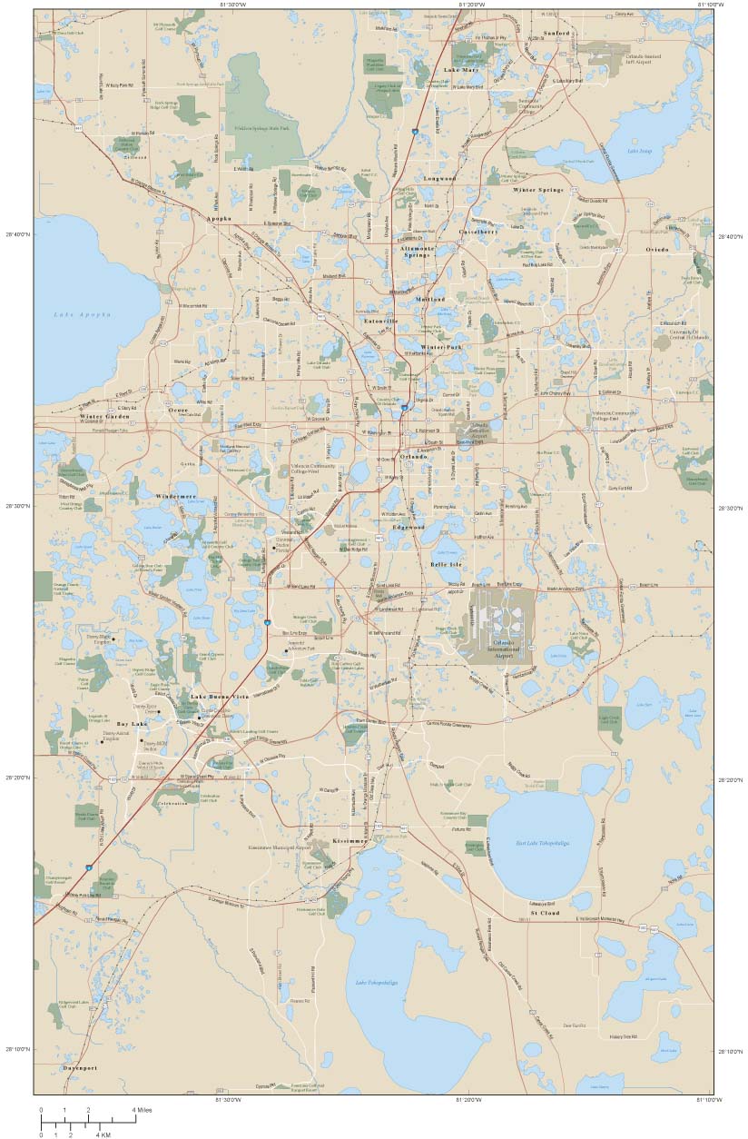 Orlando Metro Area Wall Map by Map Resources - MapSales