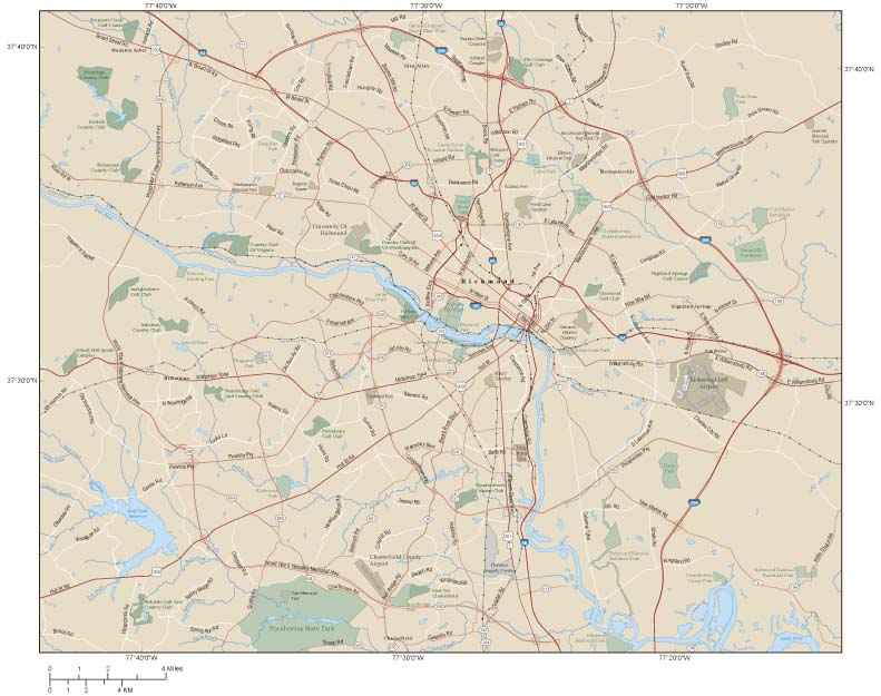 Richmond Metro Area Wall Map by Map Resources - MapSales