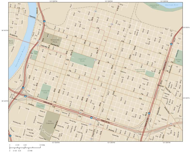 Sacramento Downtown Wall Map By Map Resources Mapsale - vrogue.co