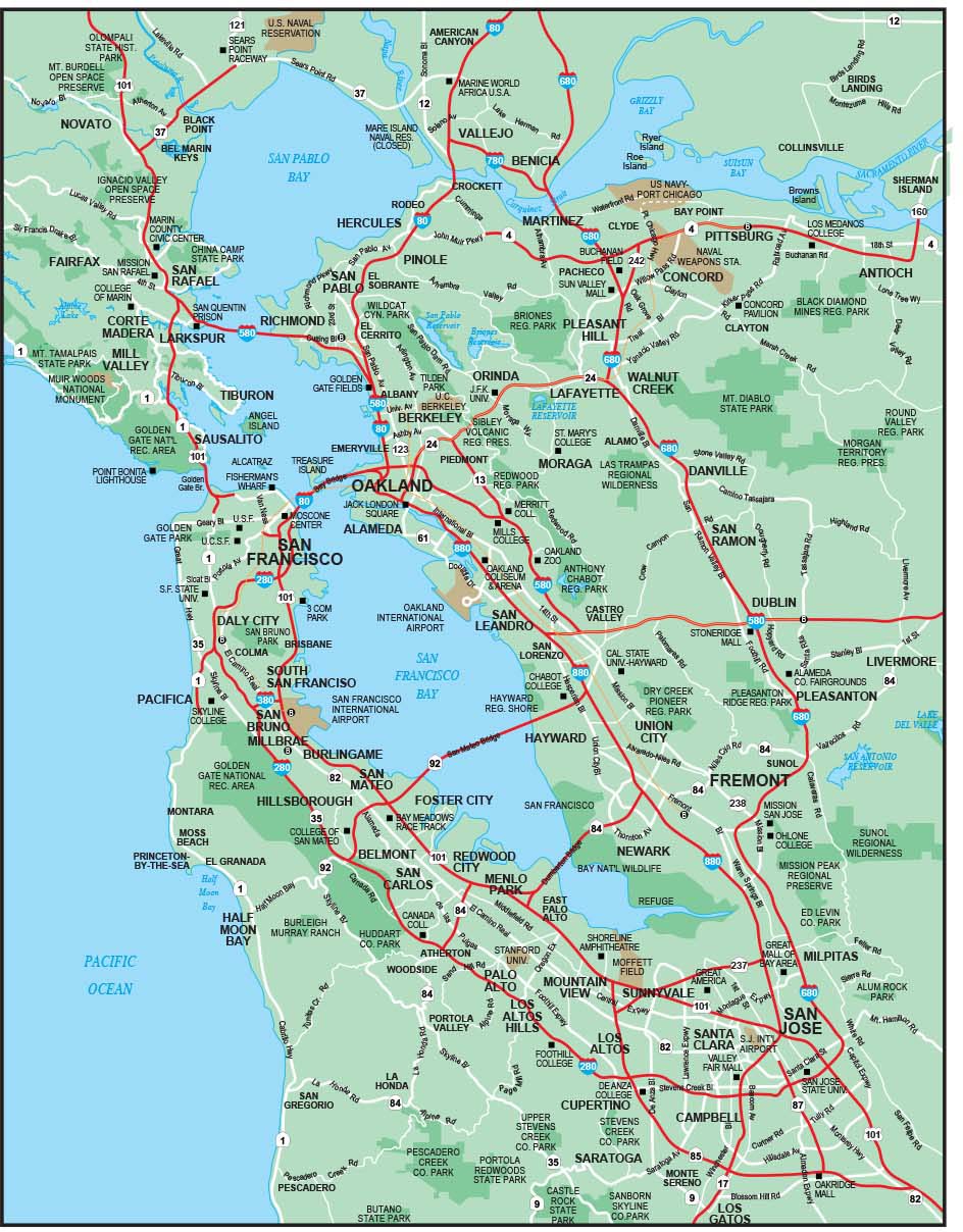 San Francisco Bay Wall Map by Map Resources - MapSales.com