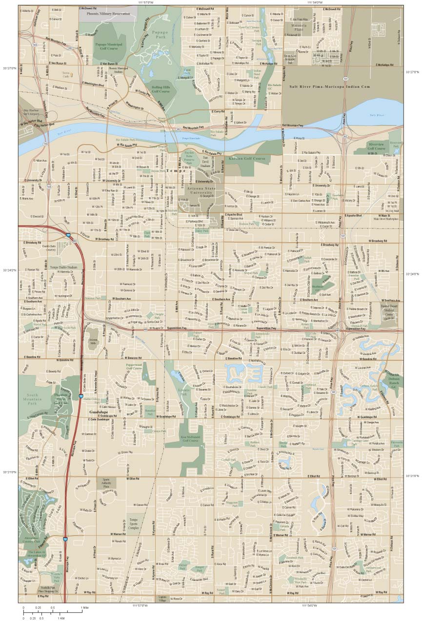 Tempe Wall Map by Map Resources - MapSales