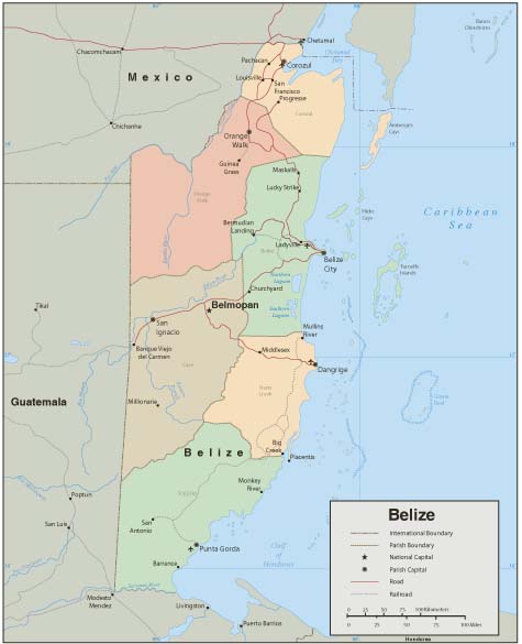 Belize Wall Map by Map Resources - MapSales