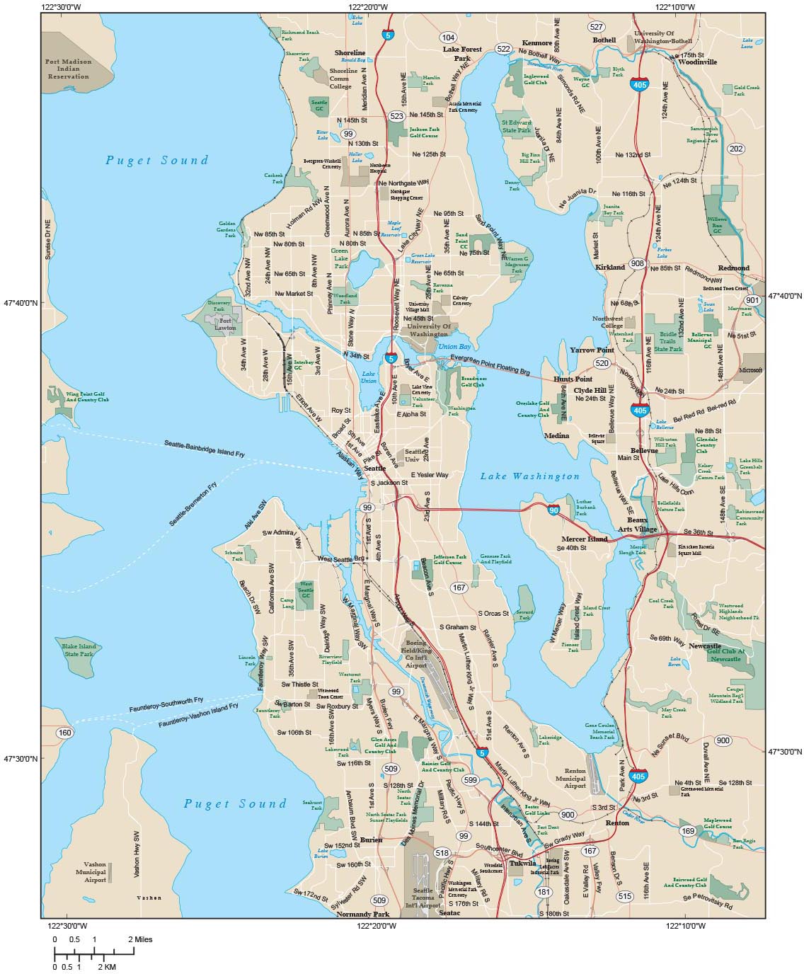 Seattle Metro Area Wall Map by Map Resources - MapSales