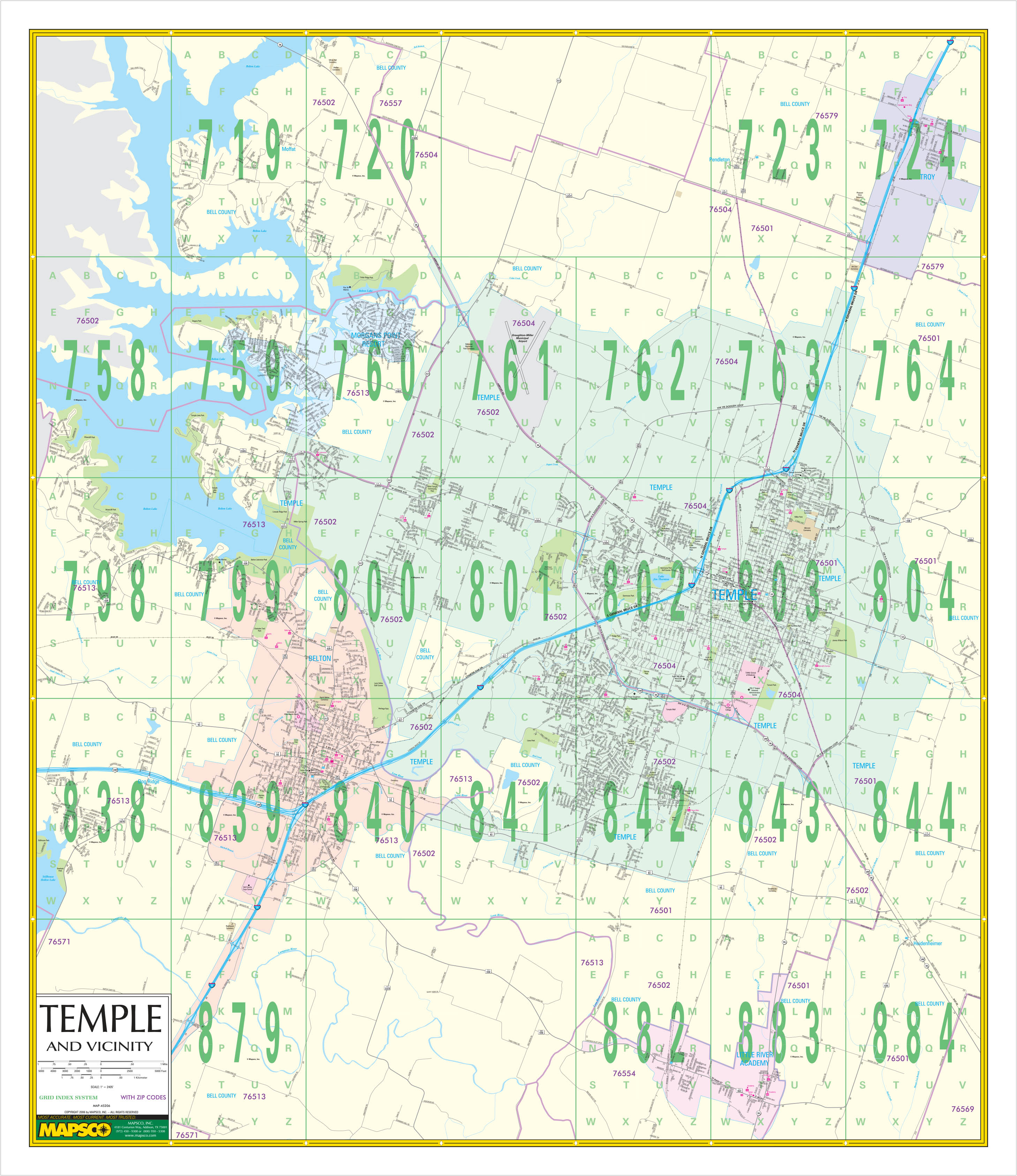 Temple Texas Zip Code Map 6734