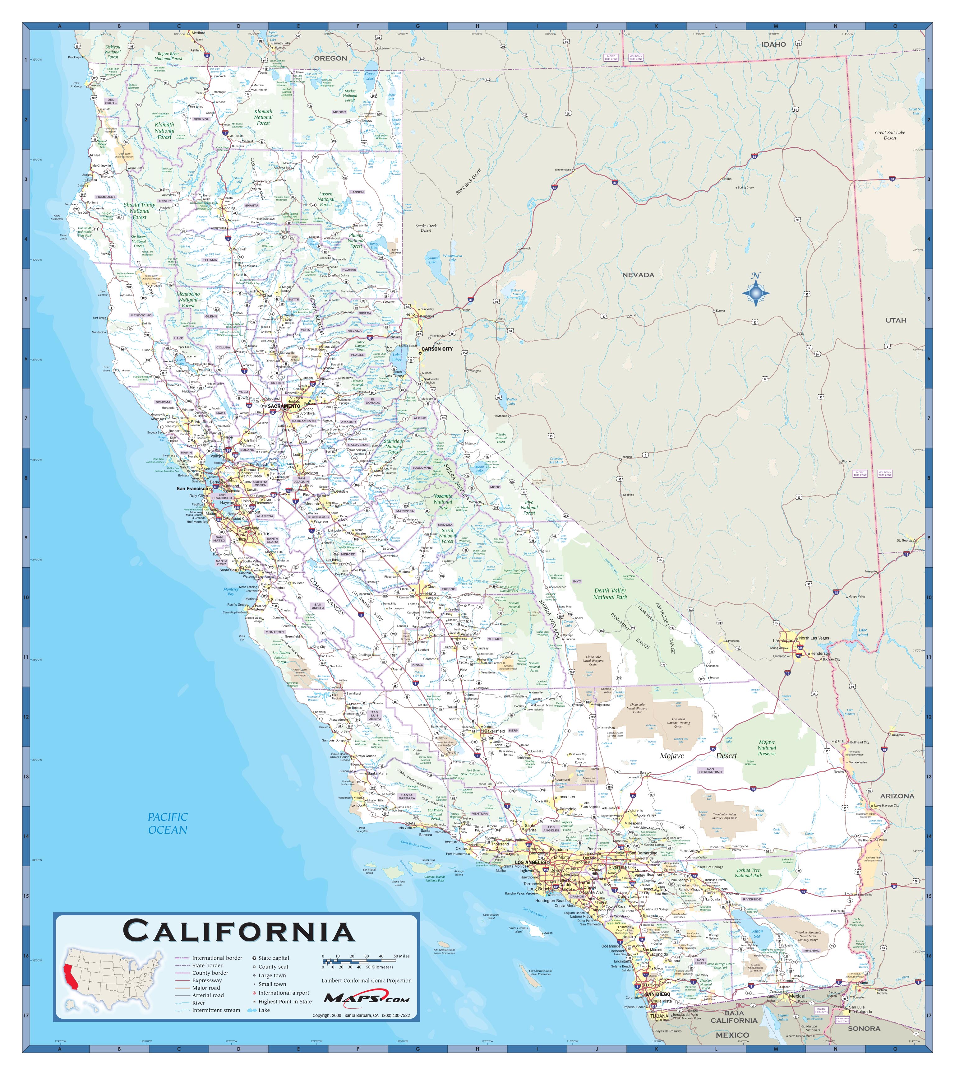 California County Wall Map Maps California Wall Map Printable Maps
