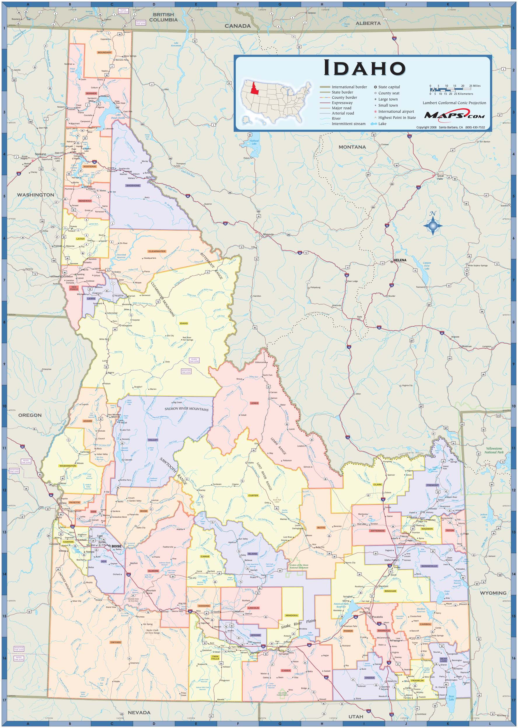 Idaho Counties Wall Map By Maps Com MapSales   MDC1 ID WMB 