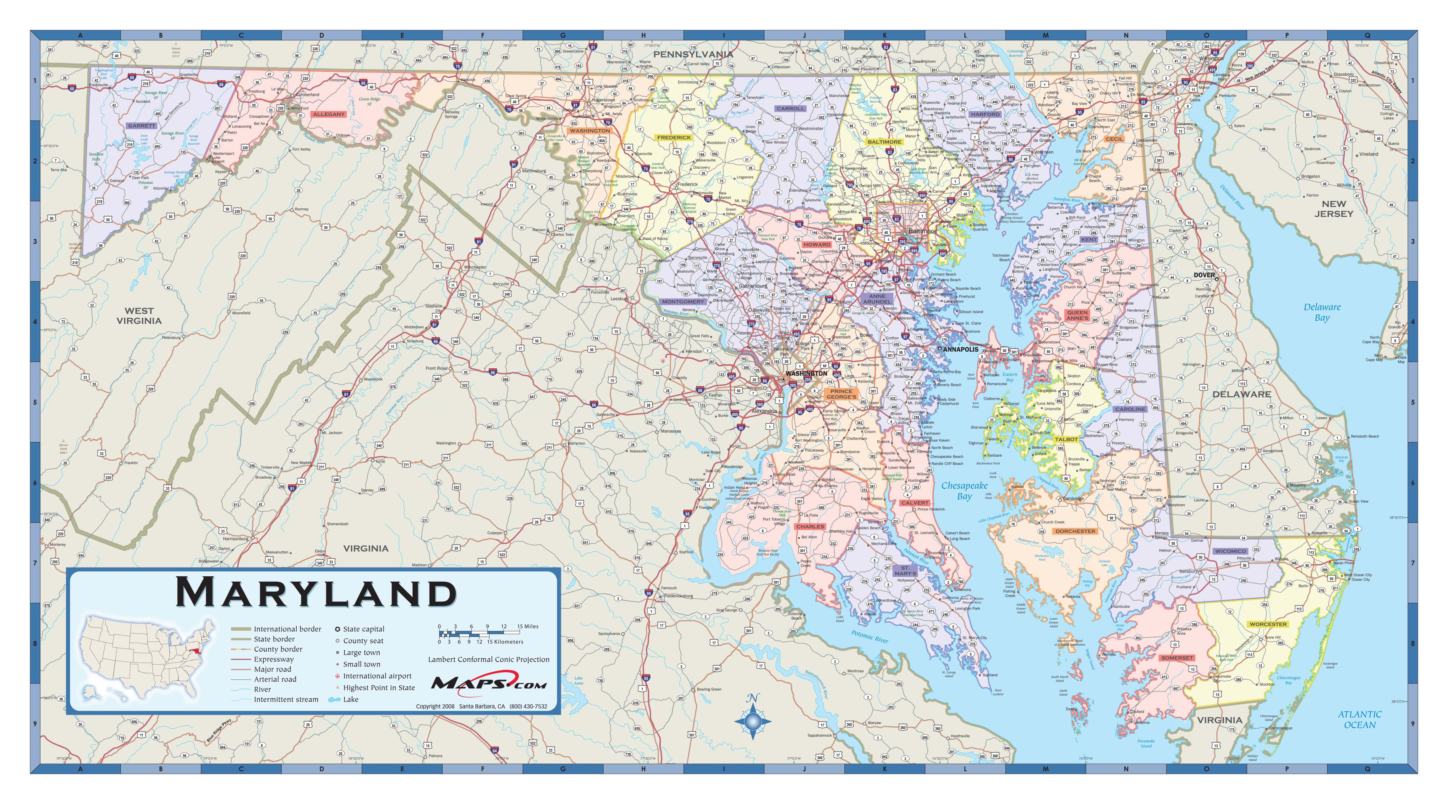 Maryland Counties Wall Map by Maps.com - MapSales