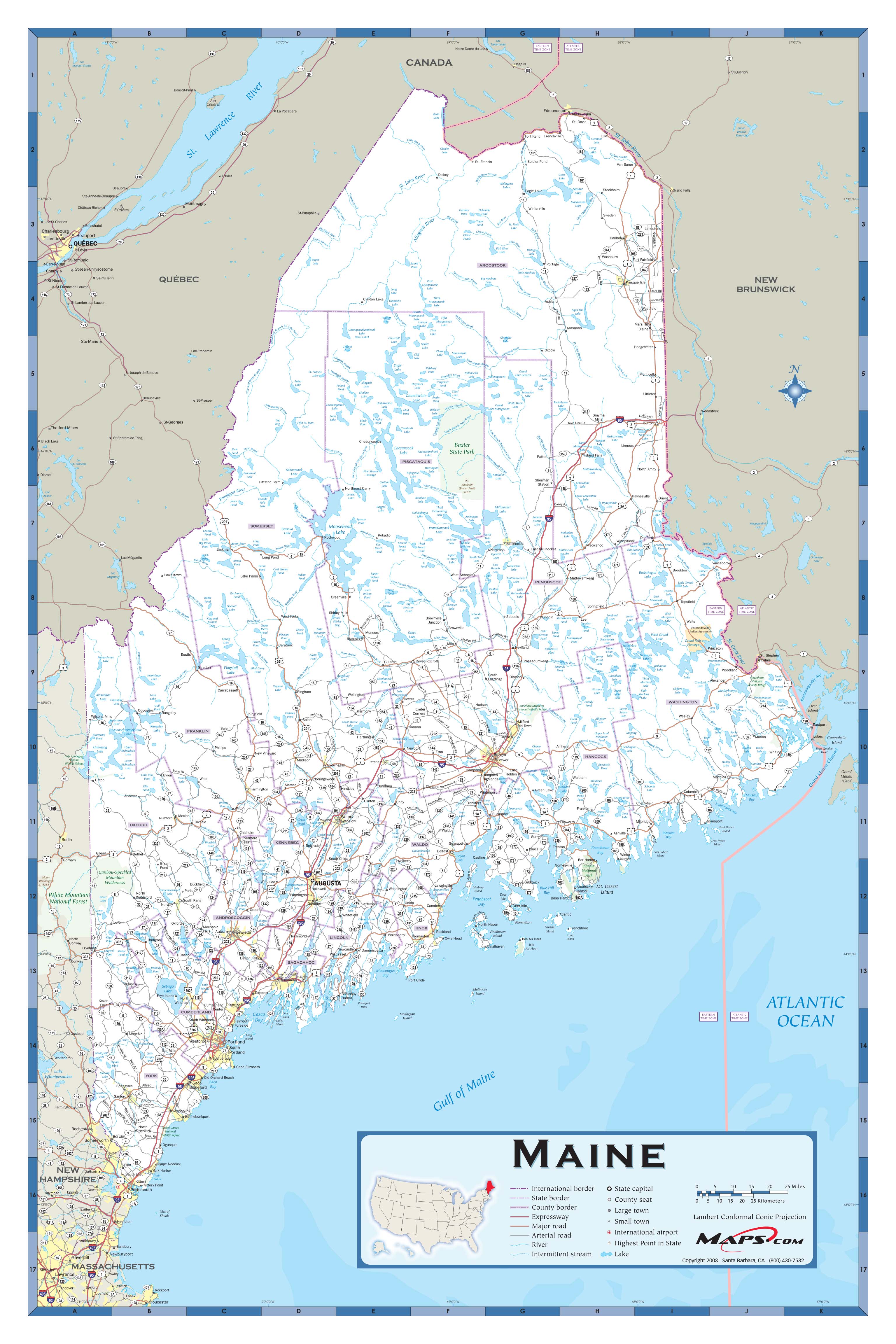 Maine County Highway Wall Map by Maps.com - MapSales