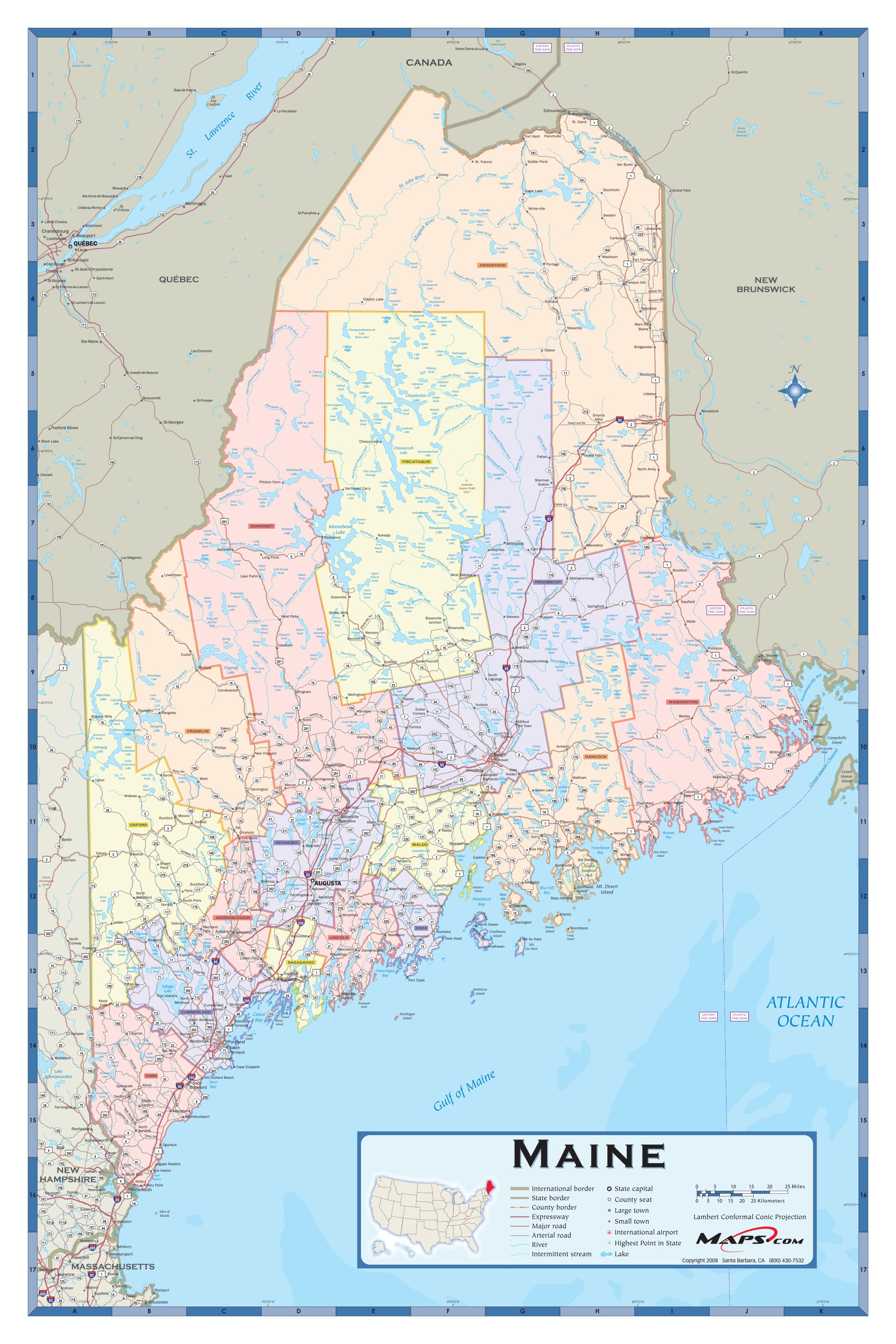 Maine Counties Wall Map by Maps.com - MapSales