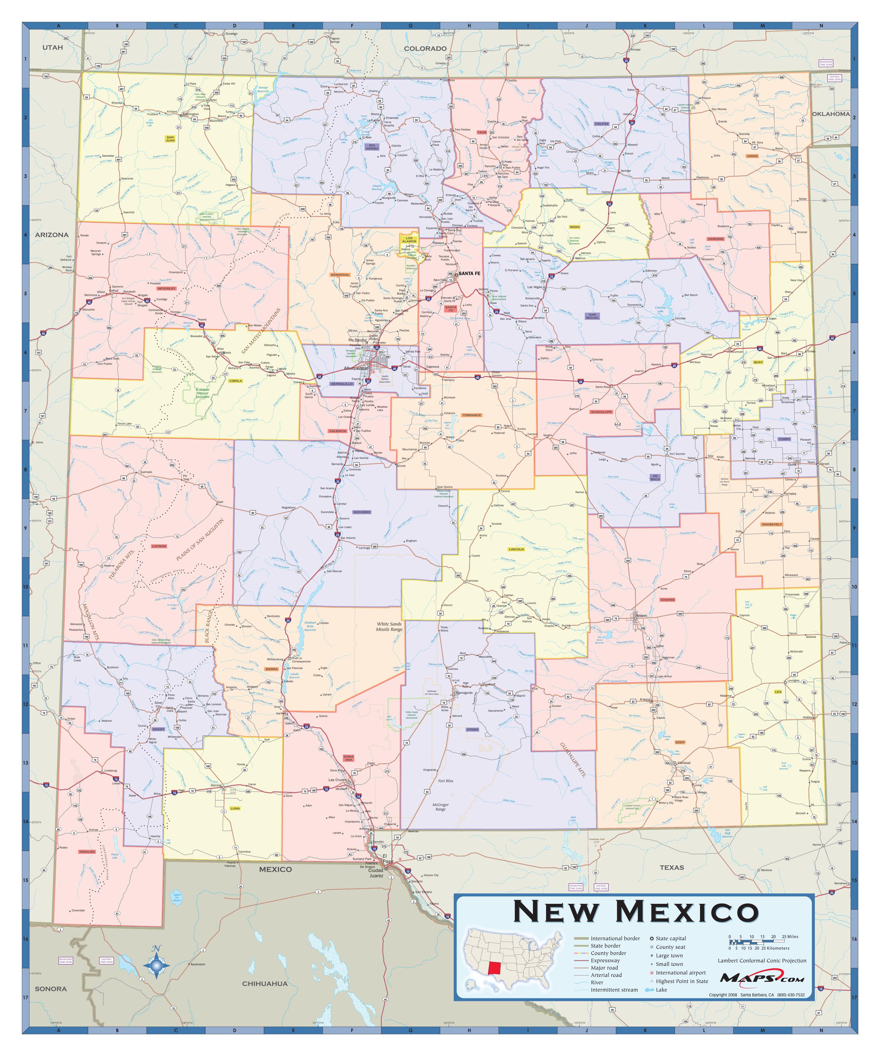 New Mexico Counties Wall Map by Maps.com - MapSales