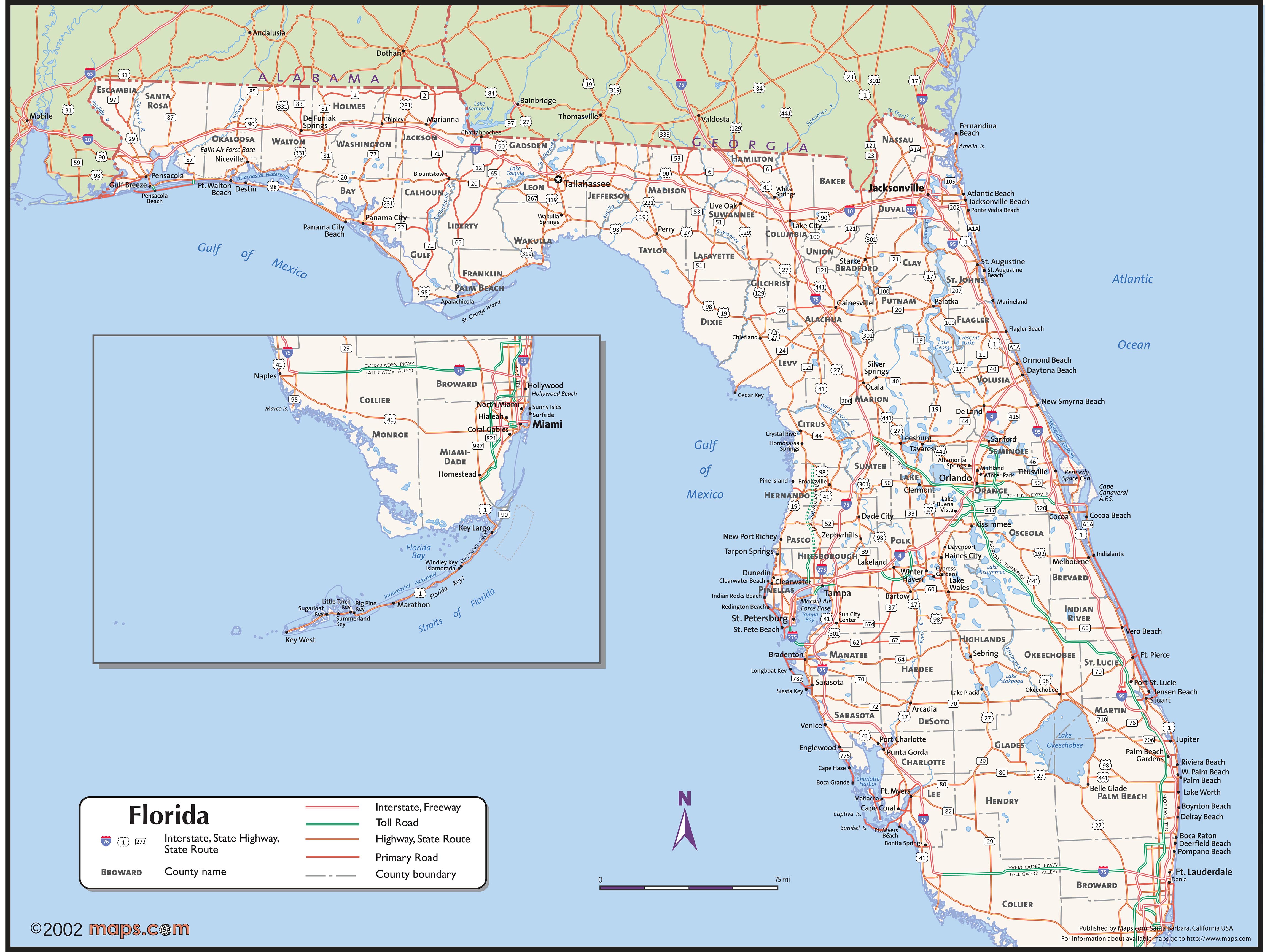 Florida County And City Map Printable 4864