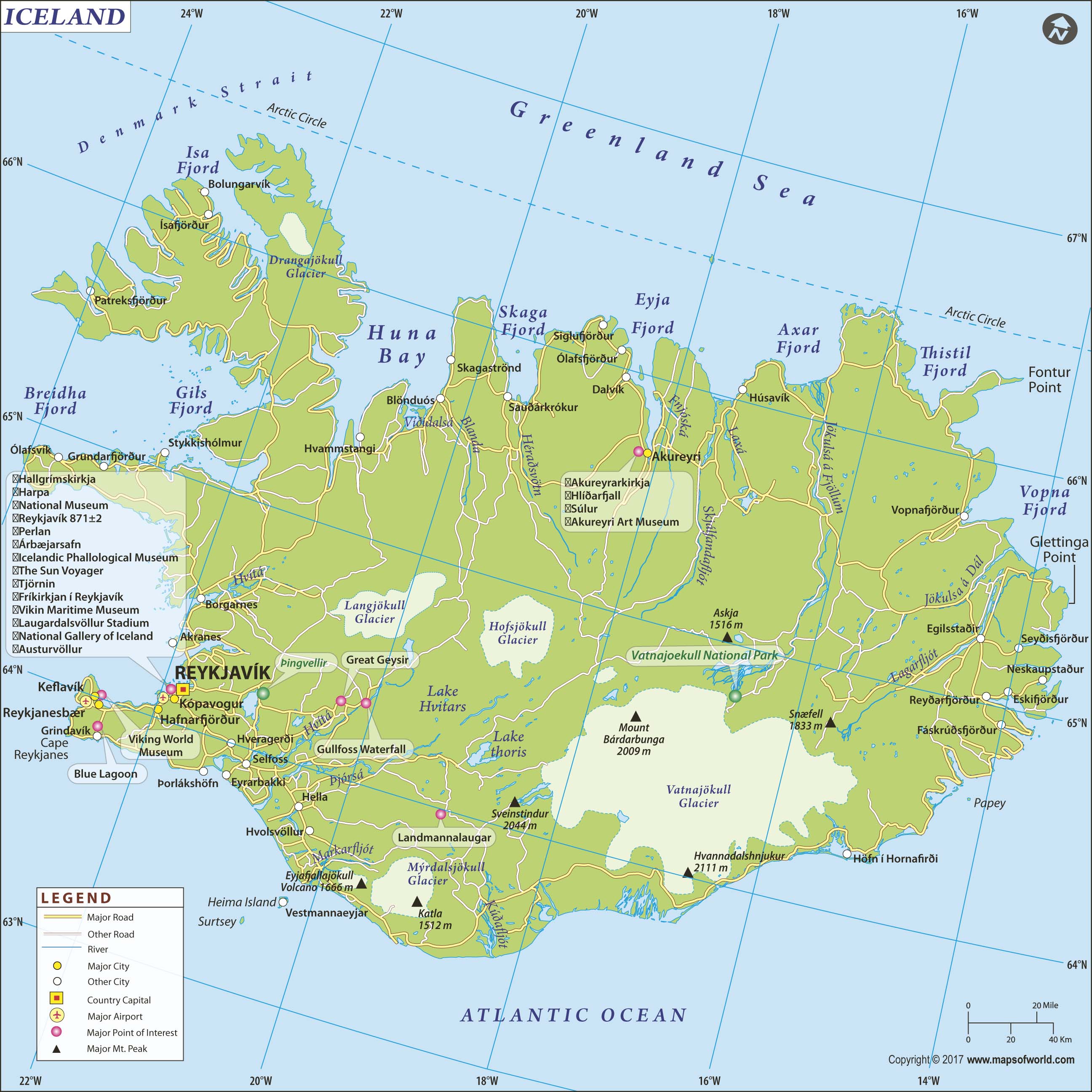 Iceland Wall Map by Maps of World - MapSales