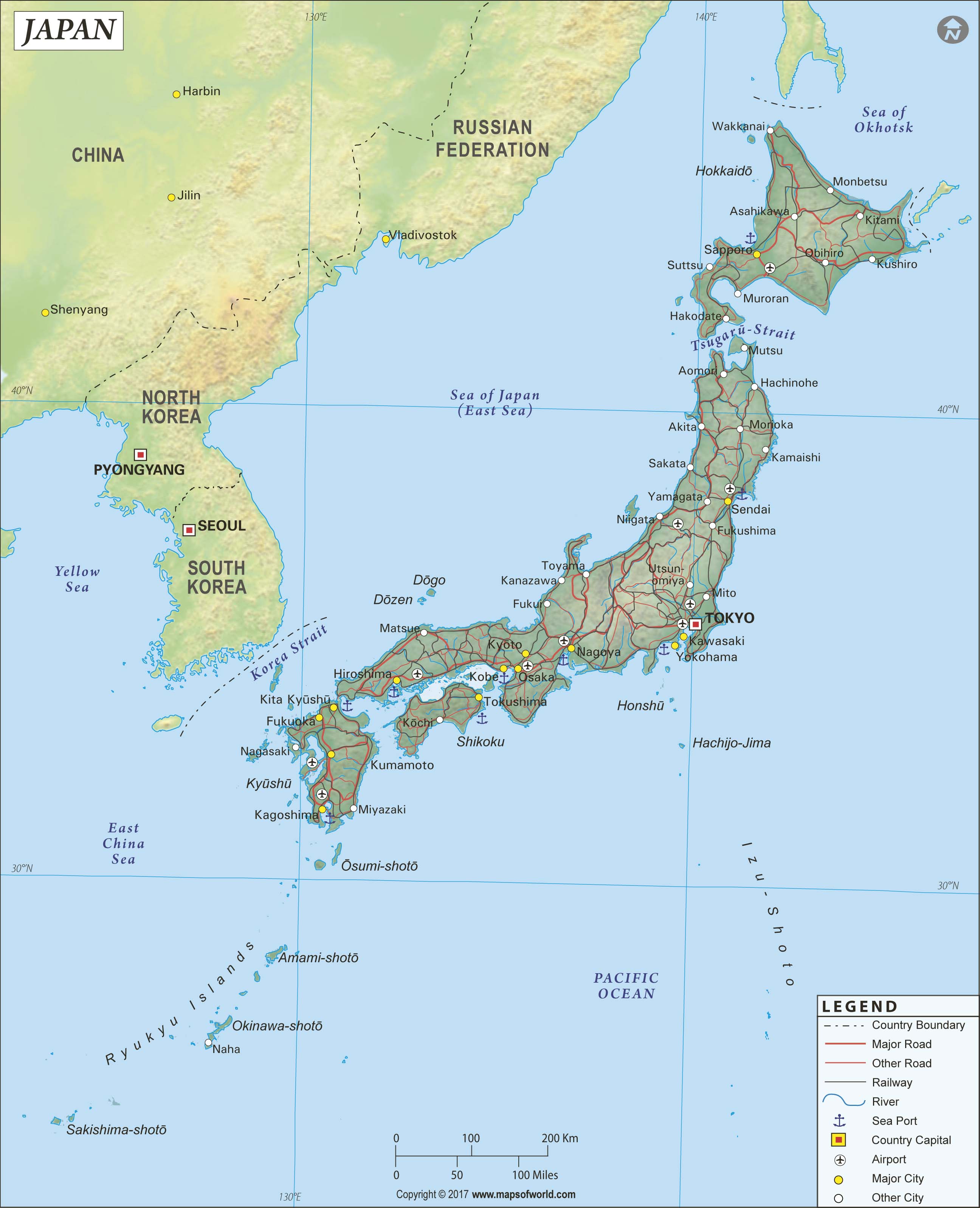 Japan Political Wall Map By Maps Of World Mapsales