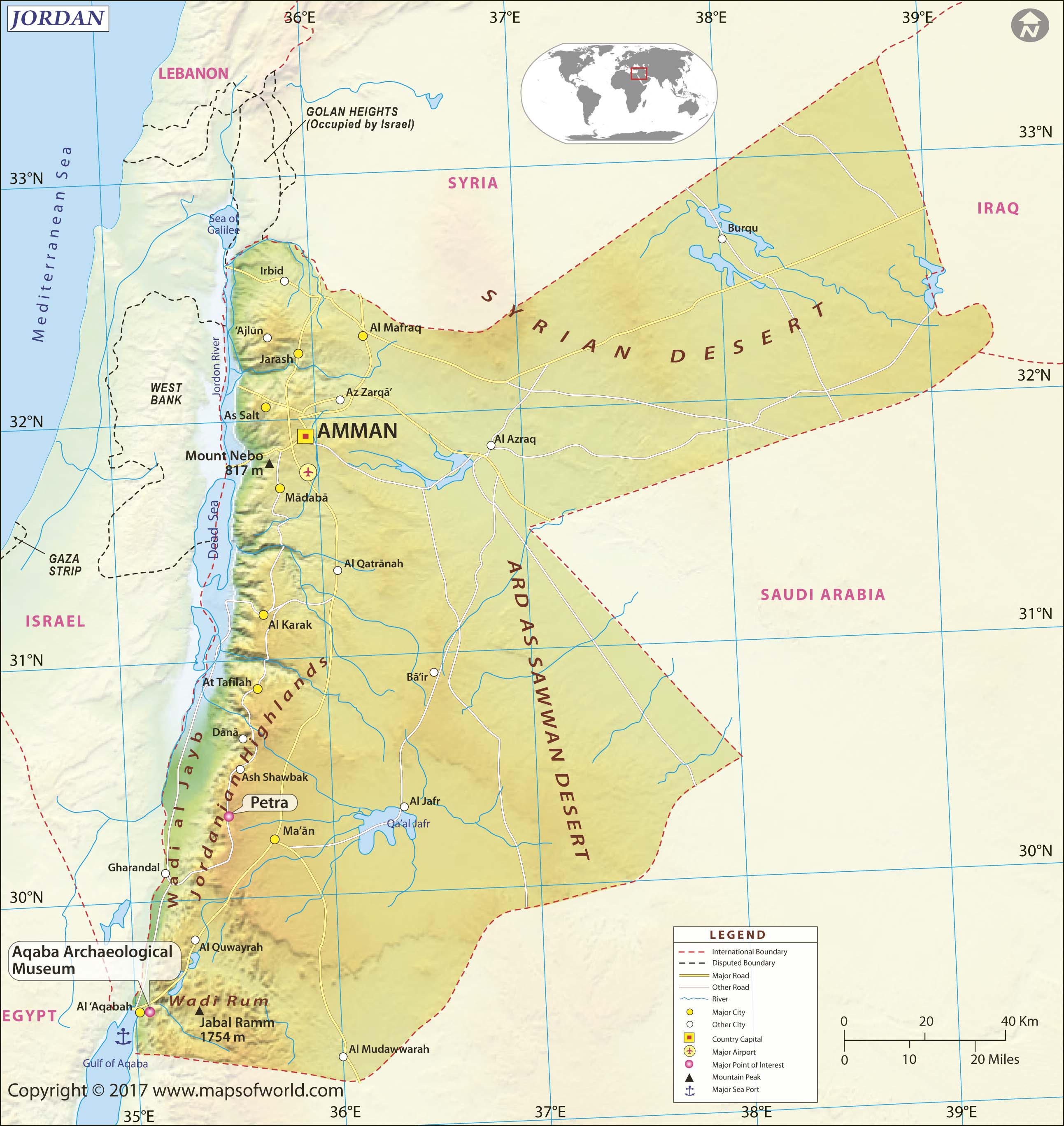 Detailed Map Of Jordan