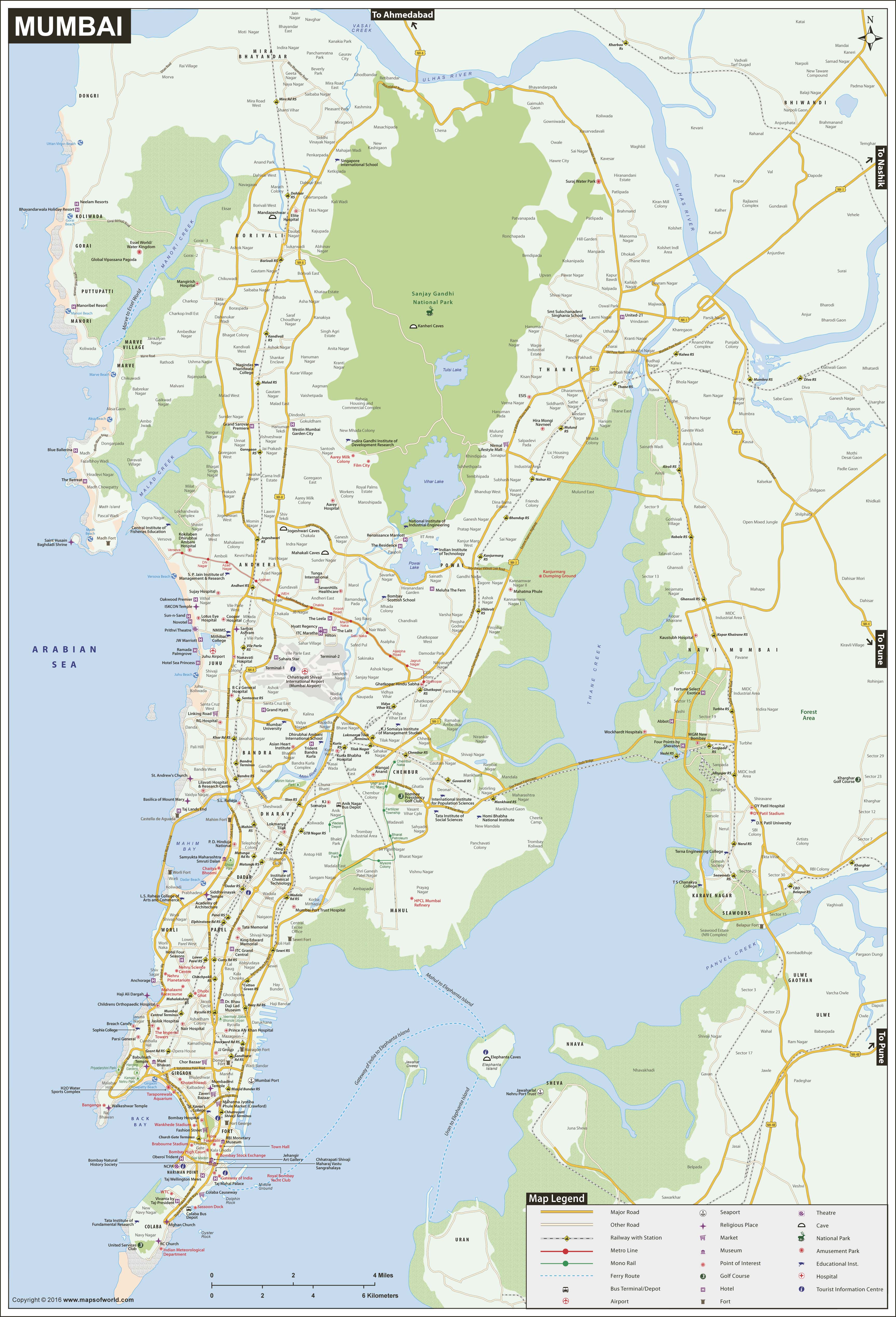 Mumbai Wall Map by Maps of World - MapSales